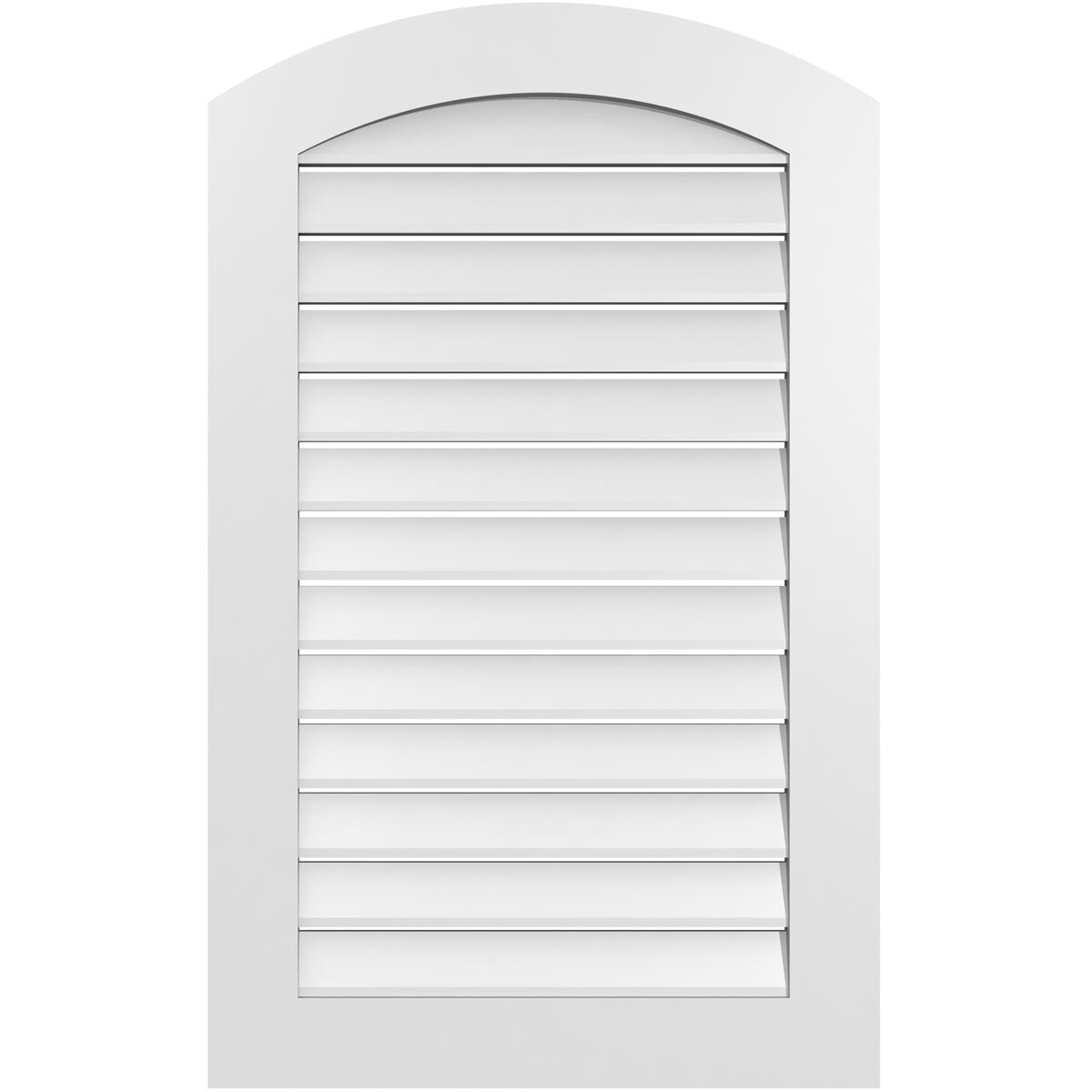 Ekena Millwork GVPAR26X4201SF 26-Inches x 42-Inches Off-white Round top PVC Gable Louver Vent