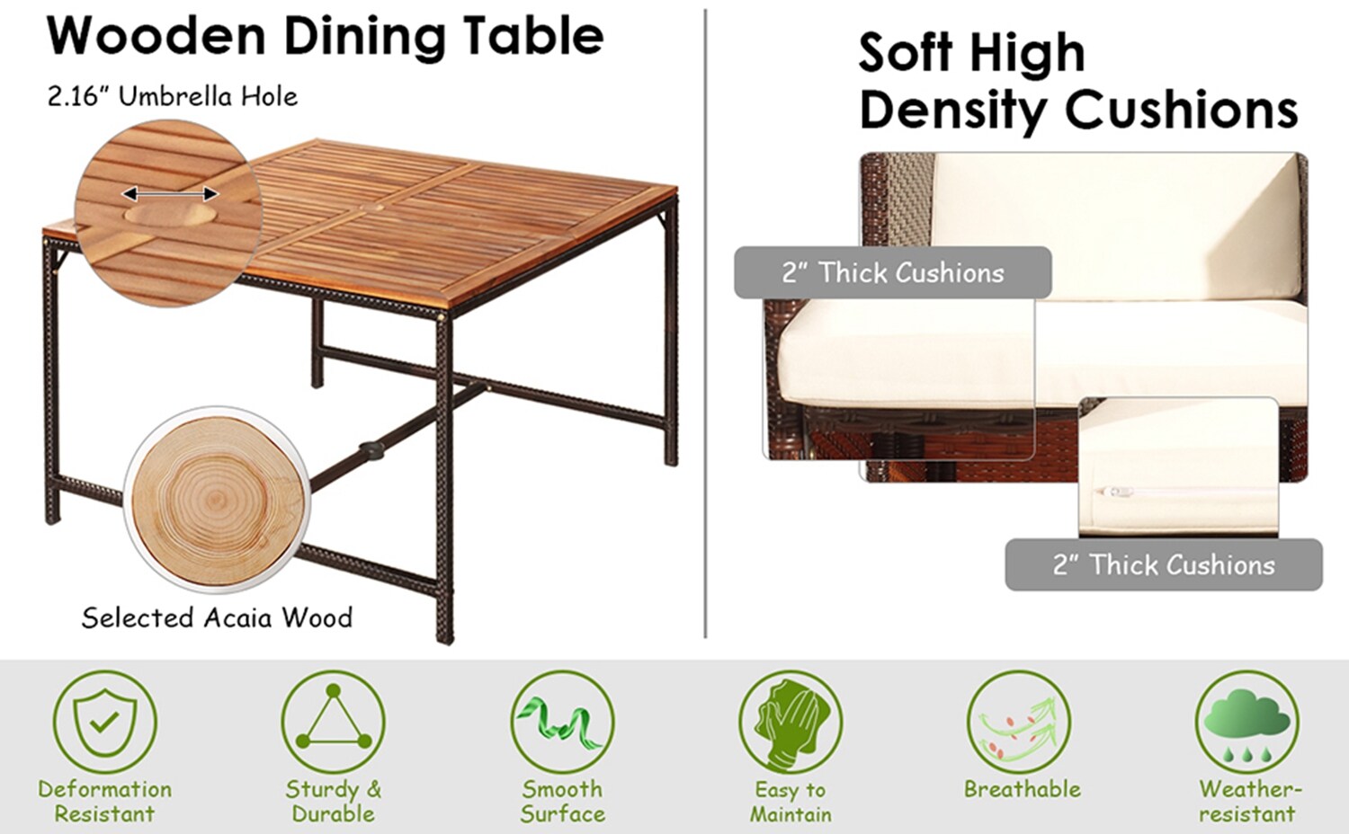Forclover CRF-7PS0009BR Patio-Dining-Sets - View #10
