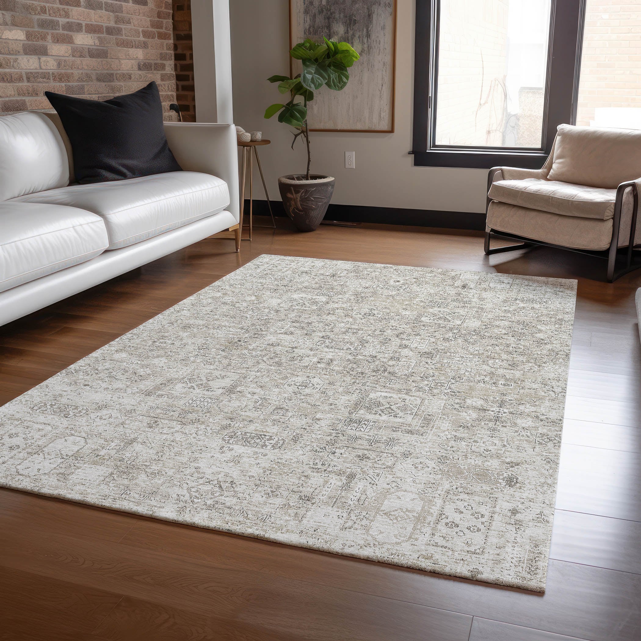 Addison Rugs ACN611TP10X14 Chantille ACN611TP 10 x 14 (ft) Polyester Taupe Rectangular Indoor/Outdoor Abstract Machine washable Area rug
