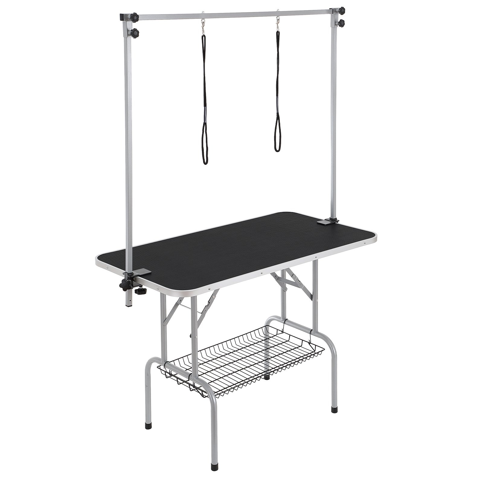 Mecale 46-in Foldable Steel Dog Grooming Table with Double H-Arms and 330-lb Static Capacity