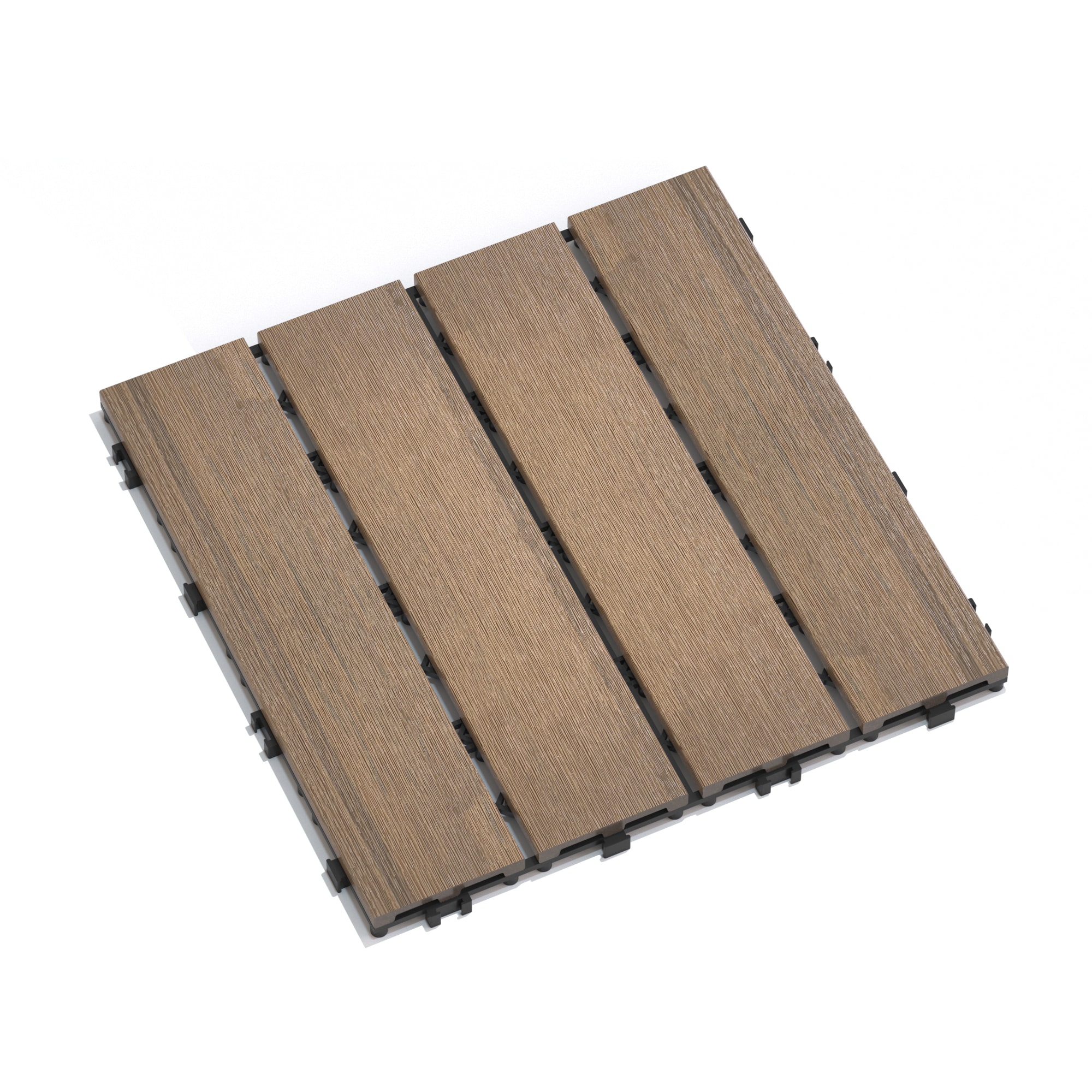 Tatayosi Patio Floor Tiles Pack of 22 WPC Wood-Plastic Composite Patio Deck Tiles DIY Interlocking Decking Tiles Quick Deck Floor Tile Court Tile Water Resistant Indoor Outdoor 11.8inch Oak