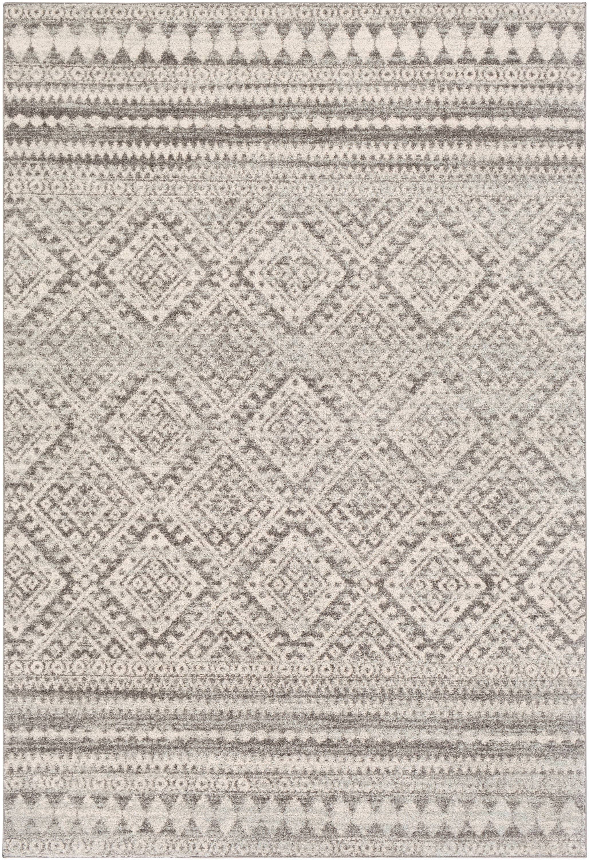 Surya ELZ2357-5376 Elaziz 5 X 8 Medium Gray Indoor Medallion Moroccan Area Rug