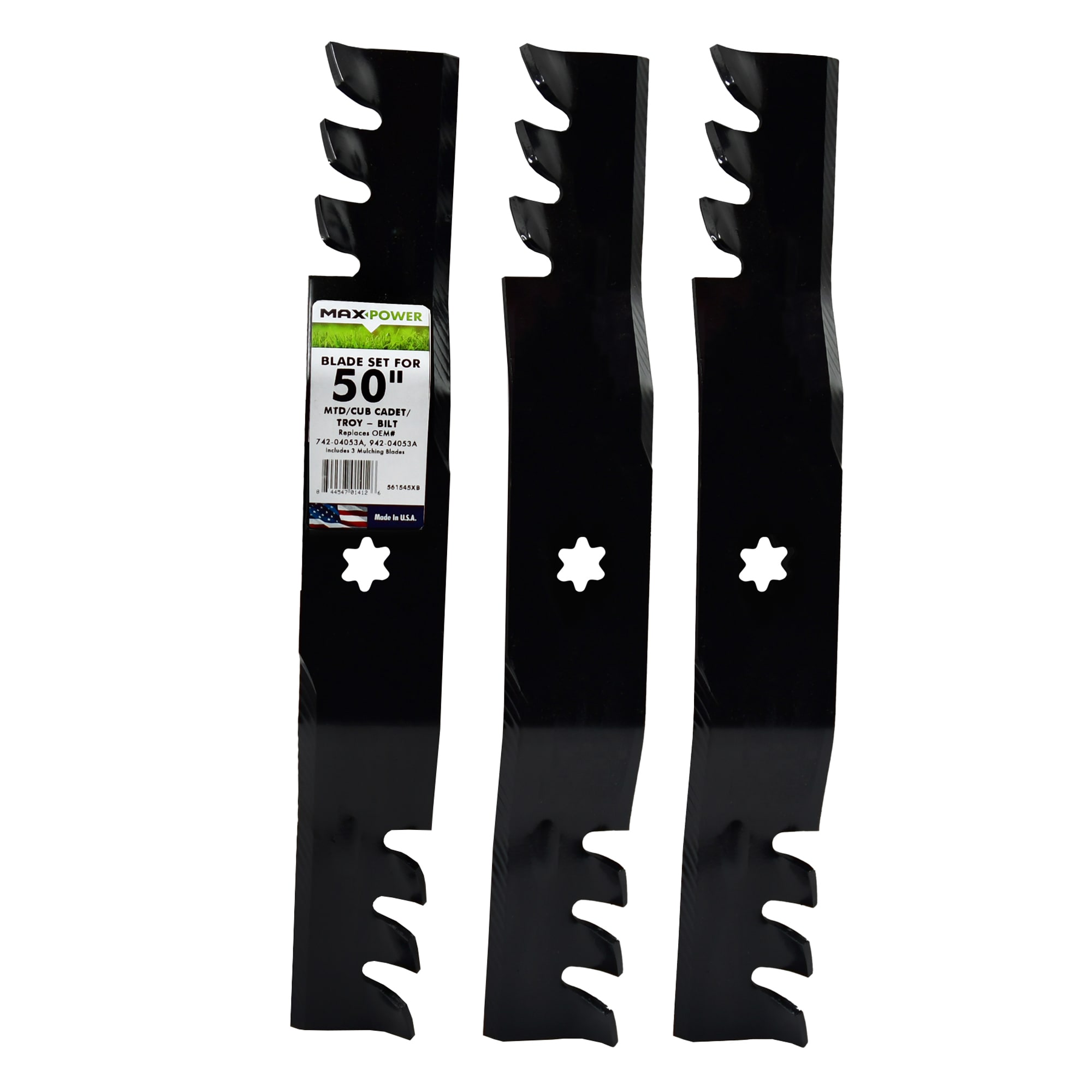 MaxPower 50 in Deck Mulching Mower Blade for Riding Mower Tractors 3 Pack in the Lawn Mower Blades department at Lowes