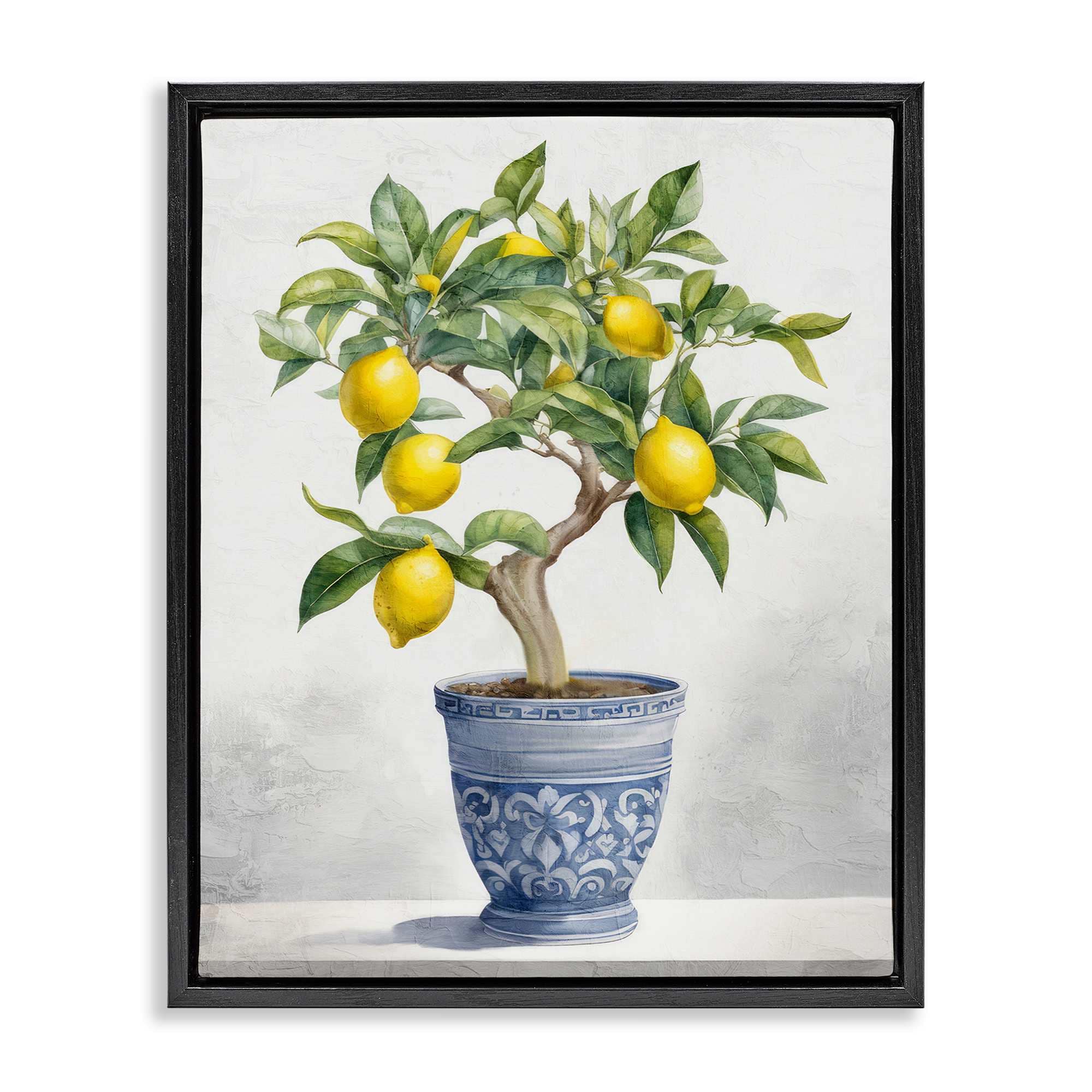 Stupell Industries BS-456-FFB-24X30 Traditional Potted Lemon Tree Floating Frame design by Kim Allen