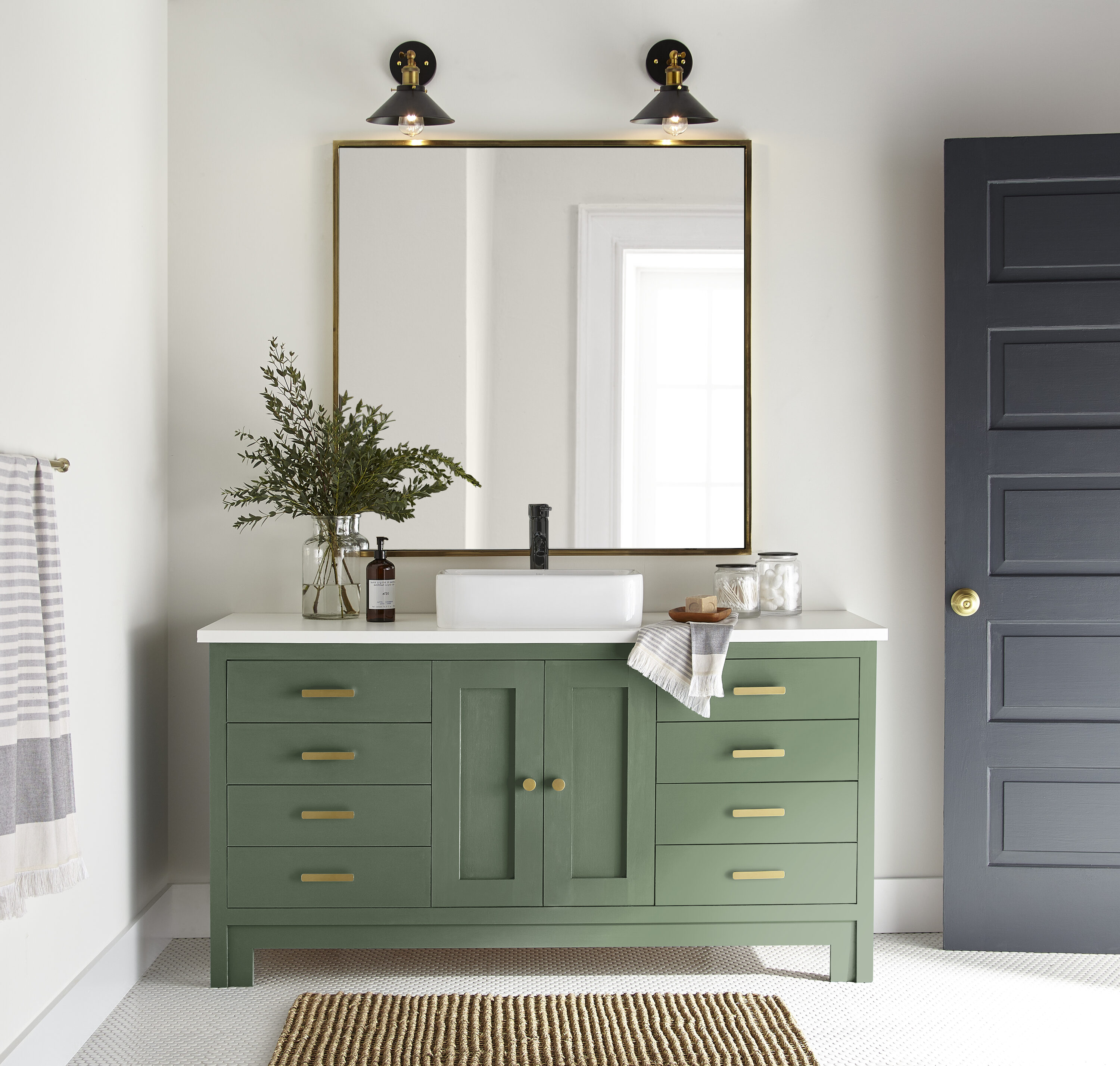 Magnolia Home Magnolia Home by Joanna Gaines Satin Magnolia Green Cabinet and Furniture Paint Enamel (1-quart) | 00143104