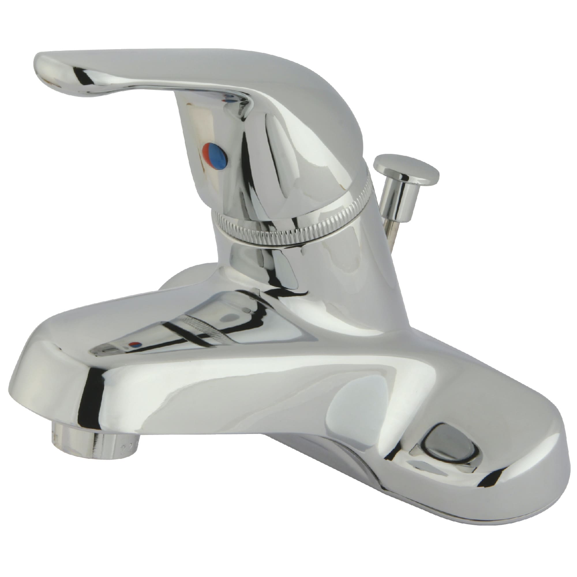 Elements of Design EB541 Chatham Polished chrome 4-in centerset 1-handle Low-arc Residential Handle Bathroom Sink Faucet with Drain