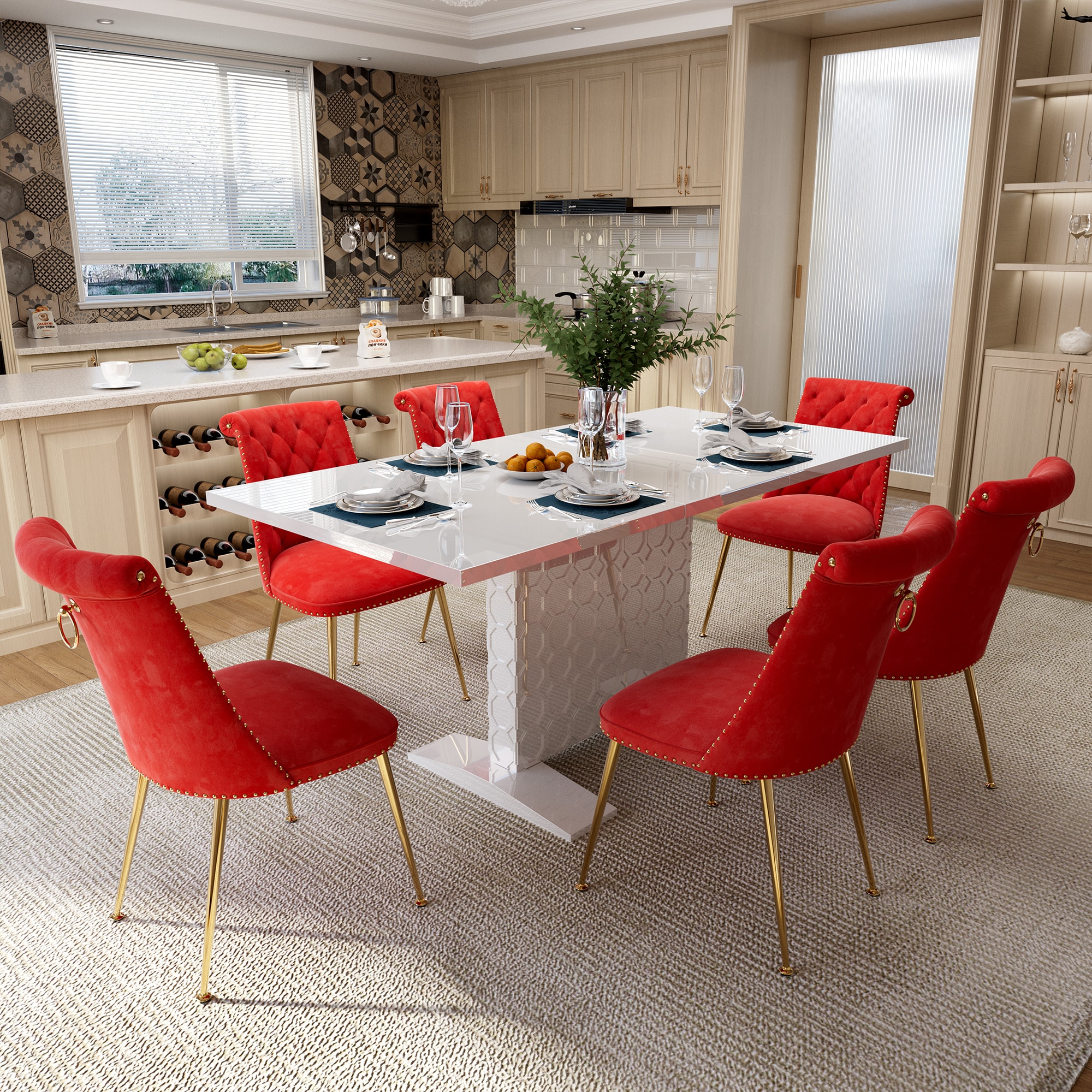 Clihome CL-ST1WH703RD Dining-Sets - View #4