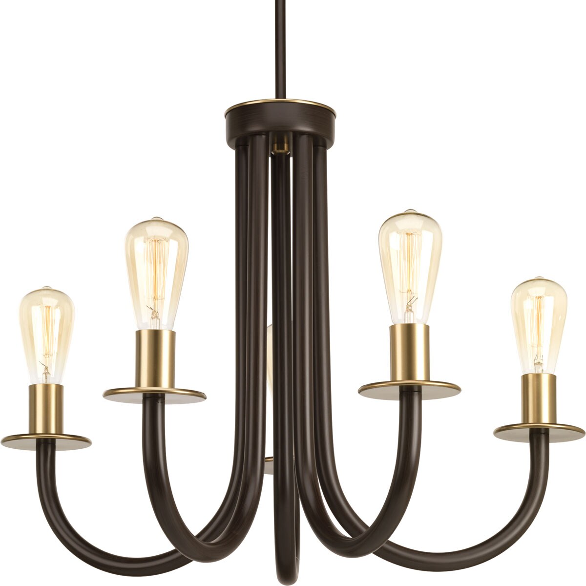 Progress Lighting P400050-020 Swing 5 -Light Antique Bronze Industrial For Use in Bedrooms, Dining Rooms, Foyers, Kitchens, Living Rooms Chandelier