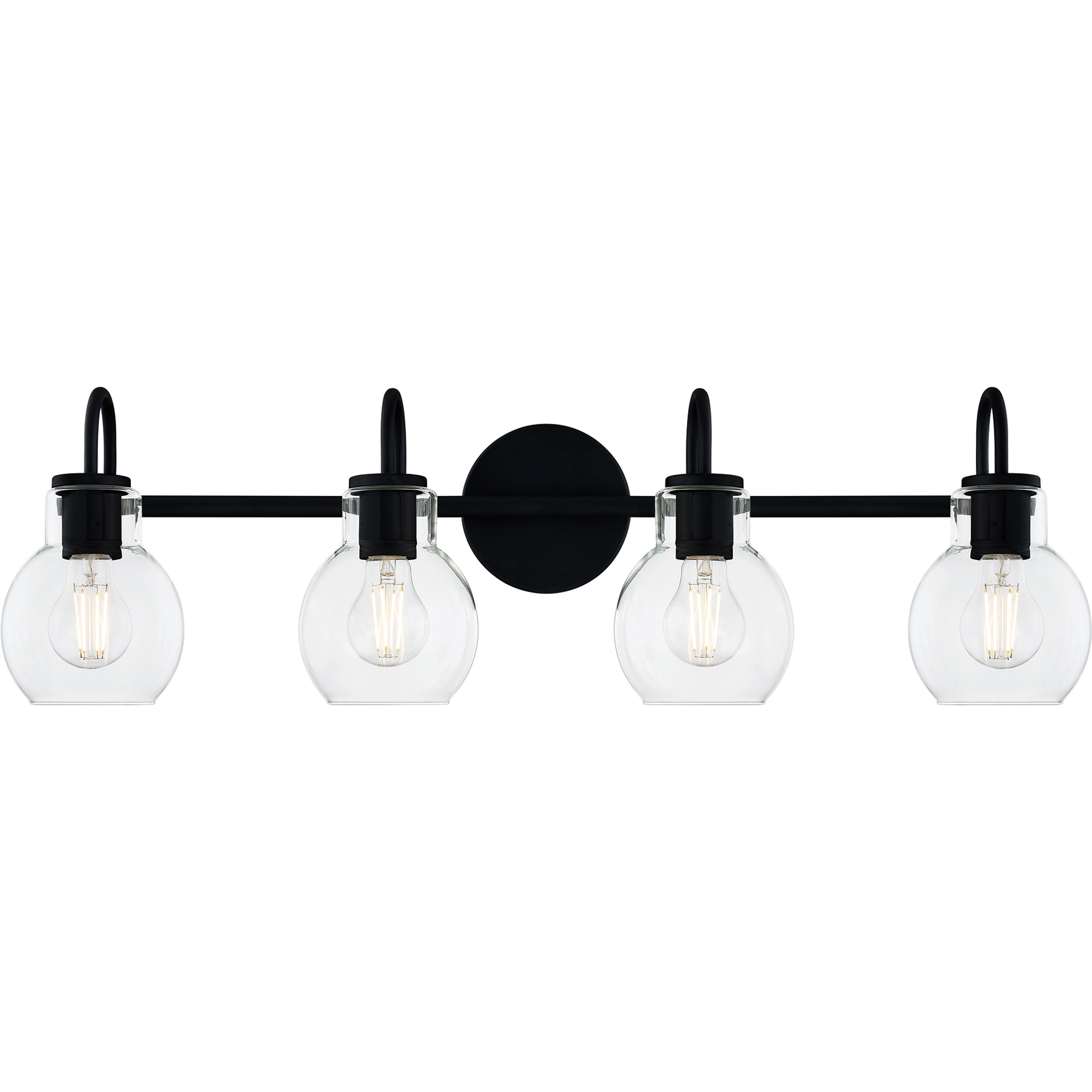 Quoizel LWS4457D Melbourne 30.5-in 4 -Light Matte Black Transitional Vanity light