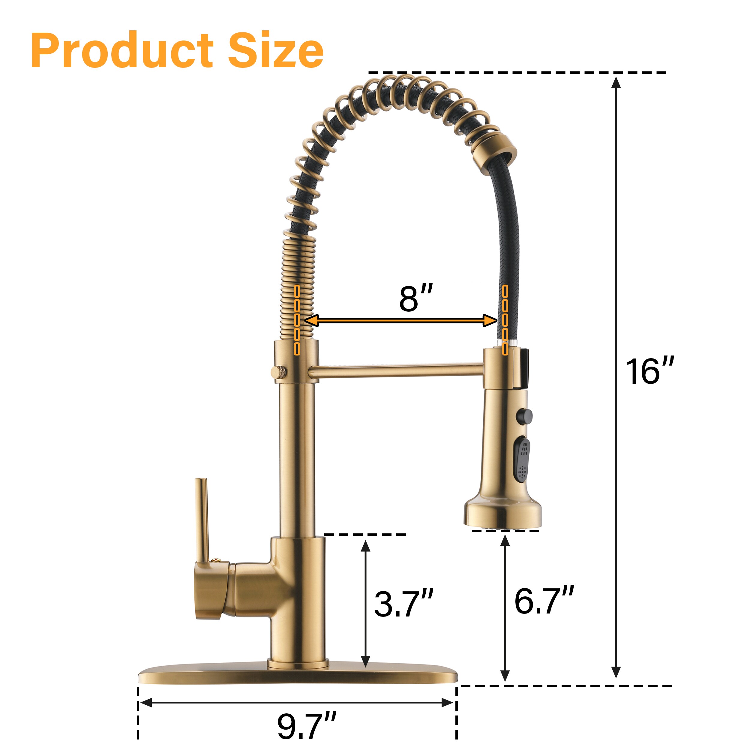 WELLFOR QJ-K-18933NGD Kitchen-Faucets - View #2