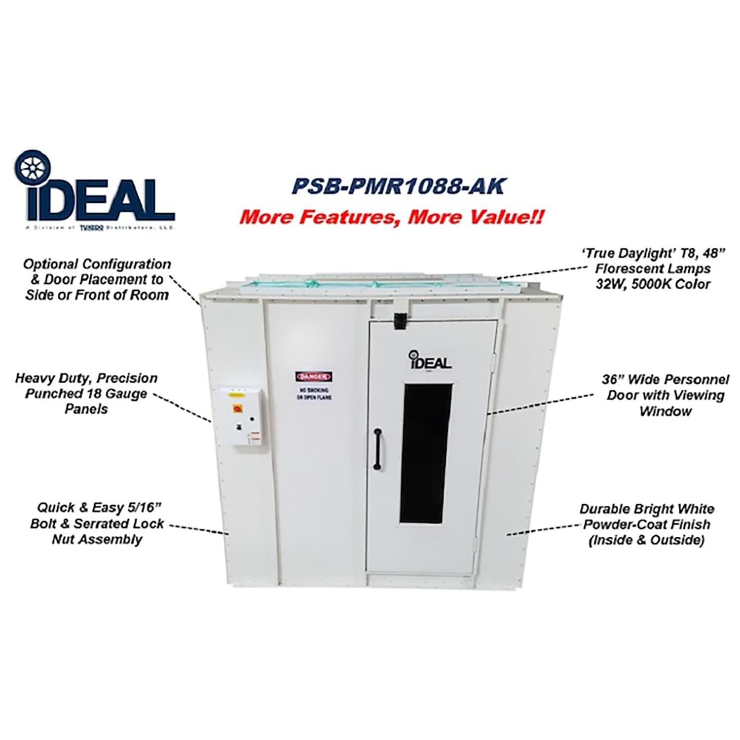 iDEAL Side Downdraft Paint Booth Rear Tri-Fold Drive-Thru Door Kit