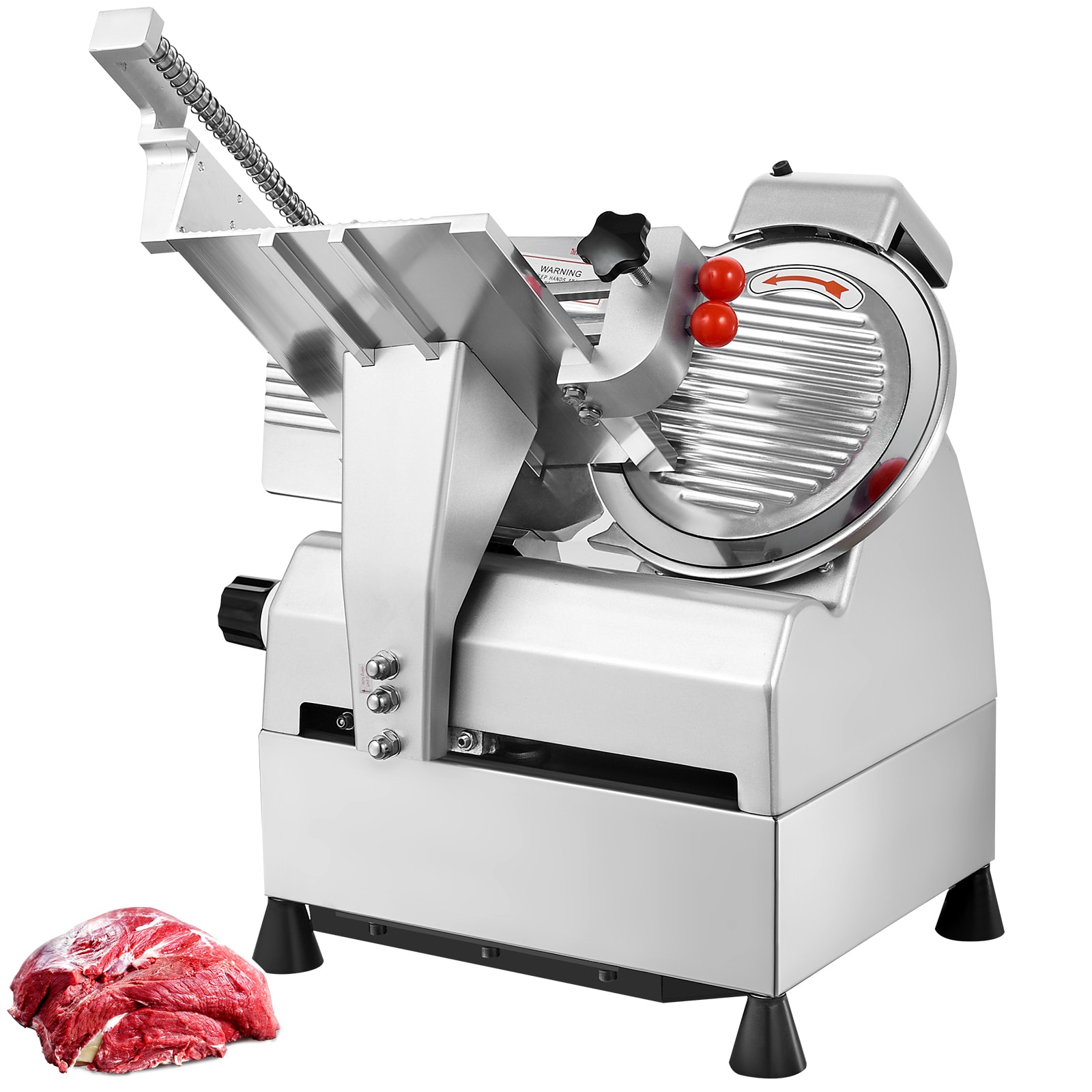 VEVOR QZDQPJ550W10IEF8OV1 10" 240W Electric Meat Slicer 400 Commercial/Residential Food slicer and Meat Slicer with Thickness Control ( Silver)