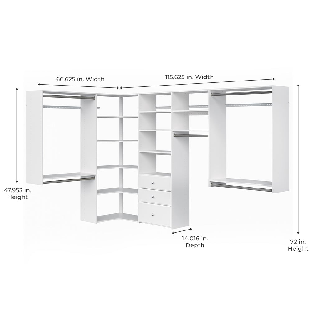 Easy Track 6.5-ft to 9.5-ft W x 7-ft H White Solid Shelving Wood