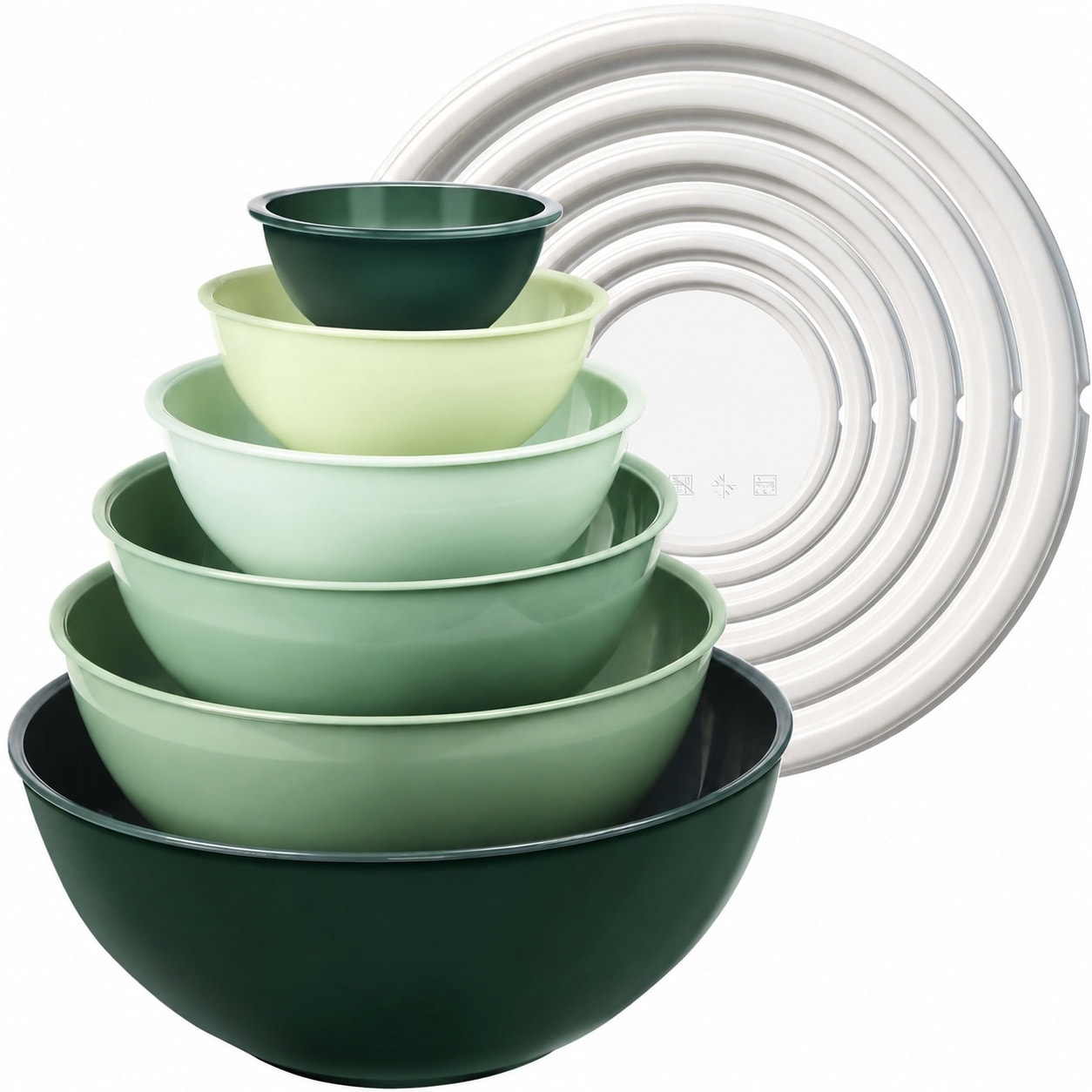 DHMHD  6 Piece Plastic Mixing Bowl Set with Lids Nesting Storage Bowls for Baking Prepping Cooking and Serving Food Dishwasher Microwave Safe