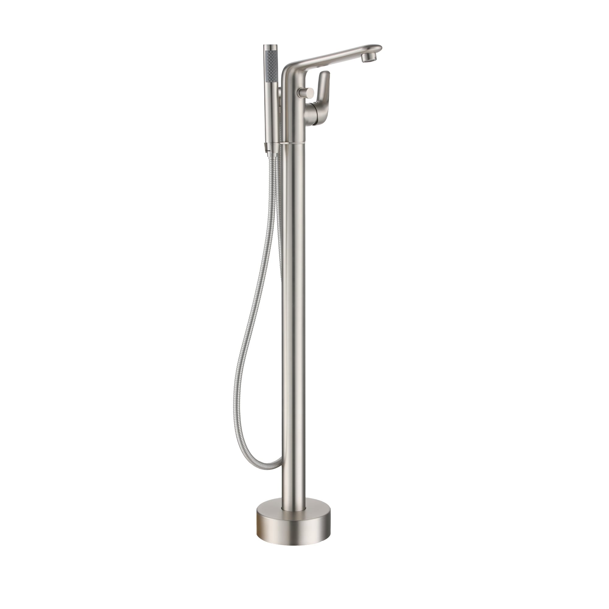 Brushed Nickel Freestanding Bathtub Faucet with Handshower