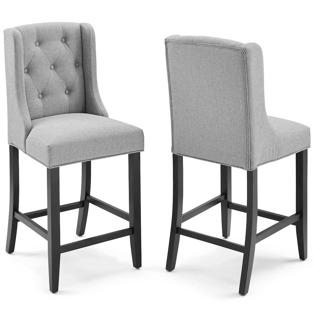 Modway BG3134931 Baronet Upholstered Fabric Counter Bar Stool Set of 2