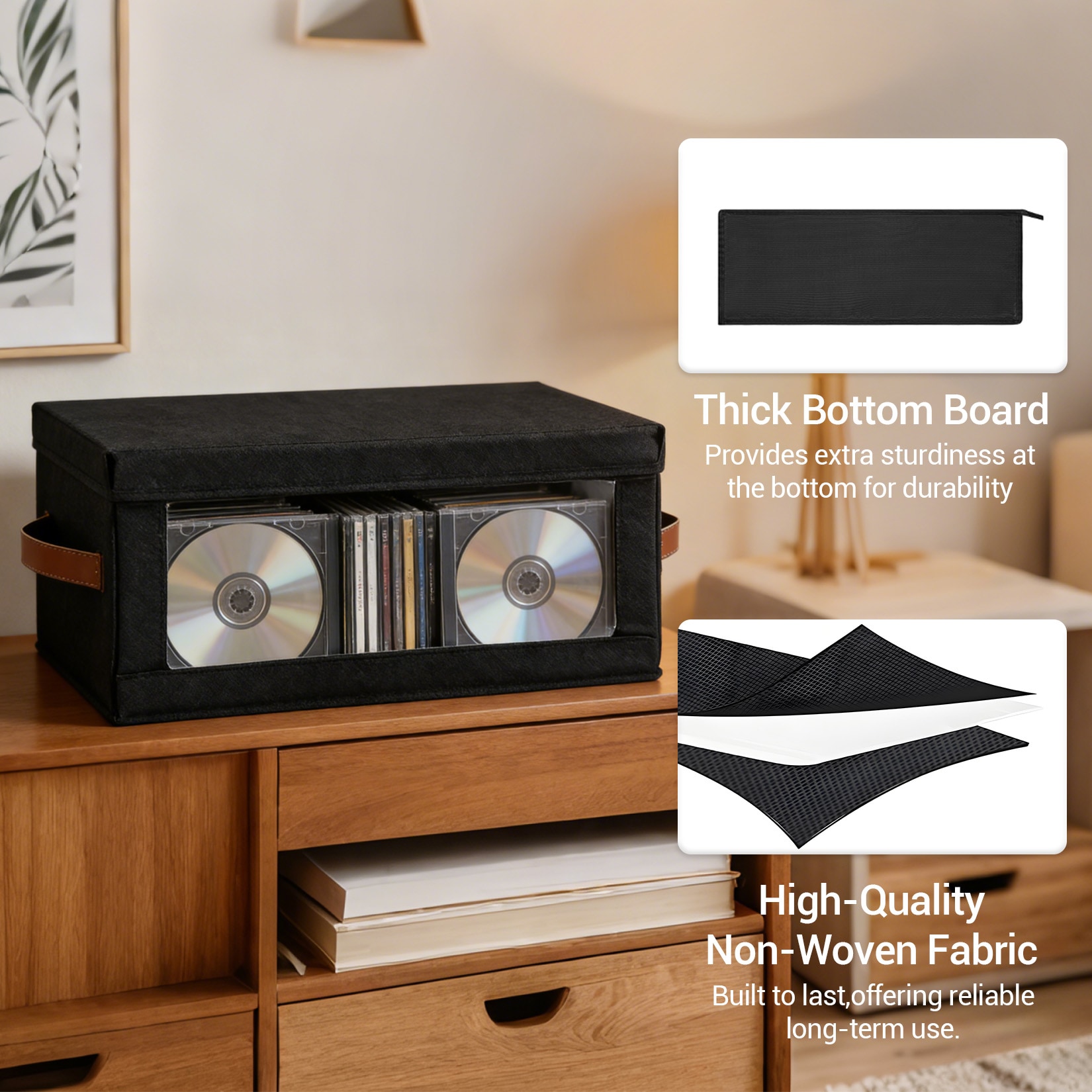 IdealHouse Stackable CD DVD Storage Boxes Set of 6 Dustproof