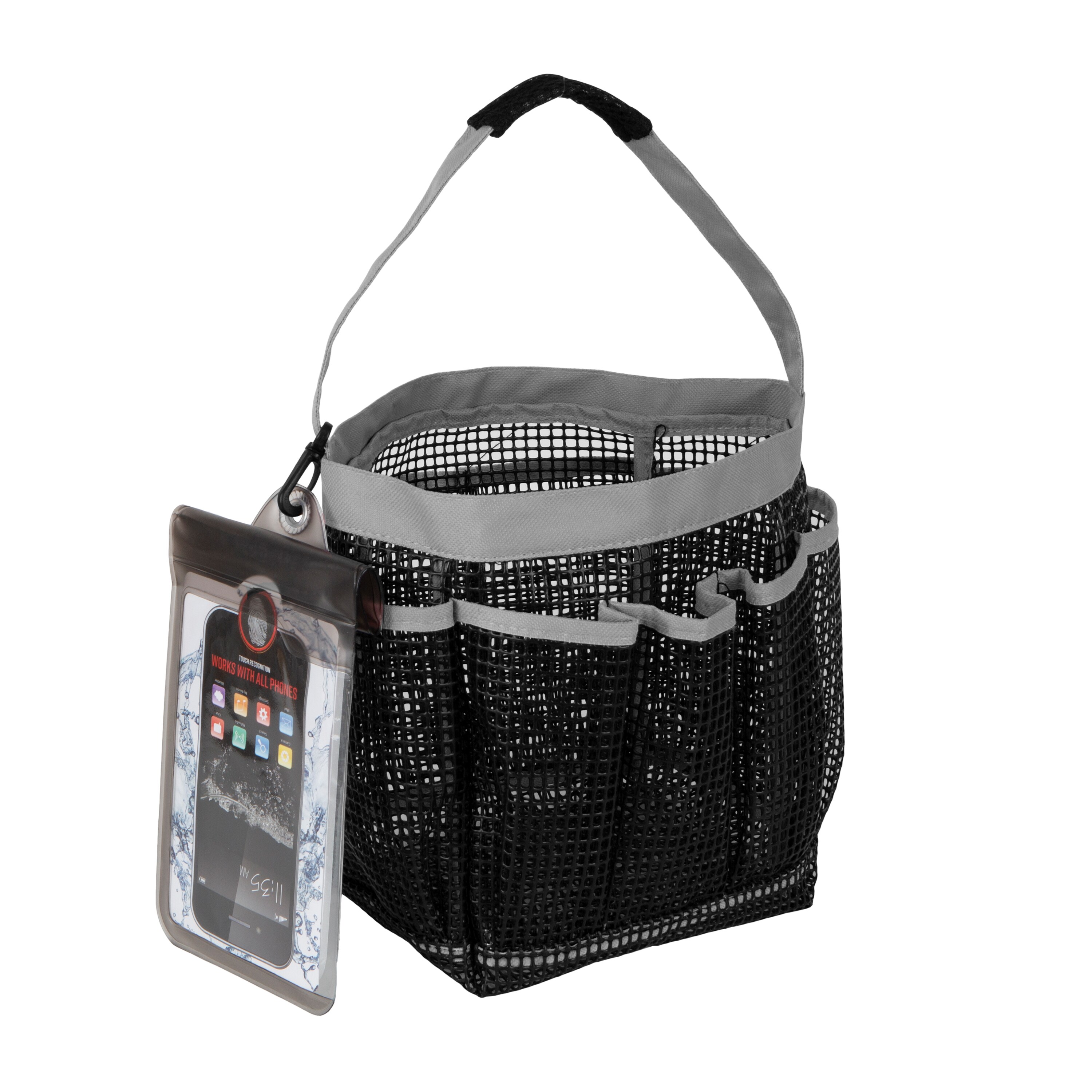 Simplify 25003-GREY Grey Plastic Bathtub Caddy 6.3-in x 7.7-in x 8.25-in