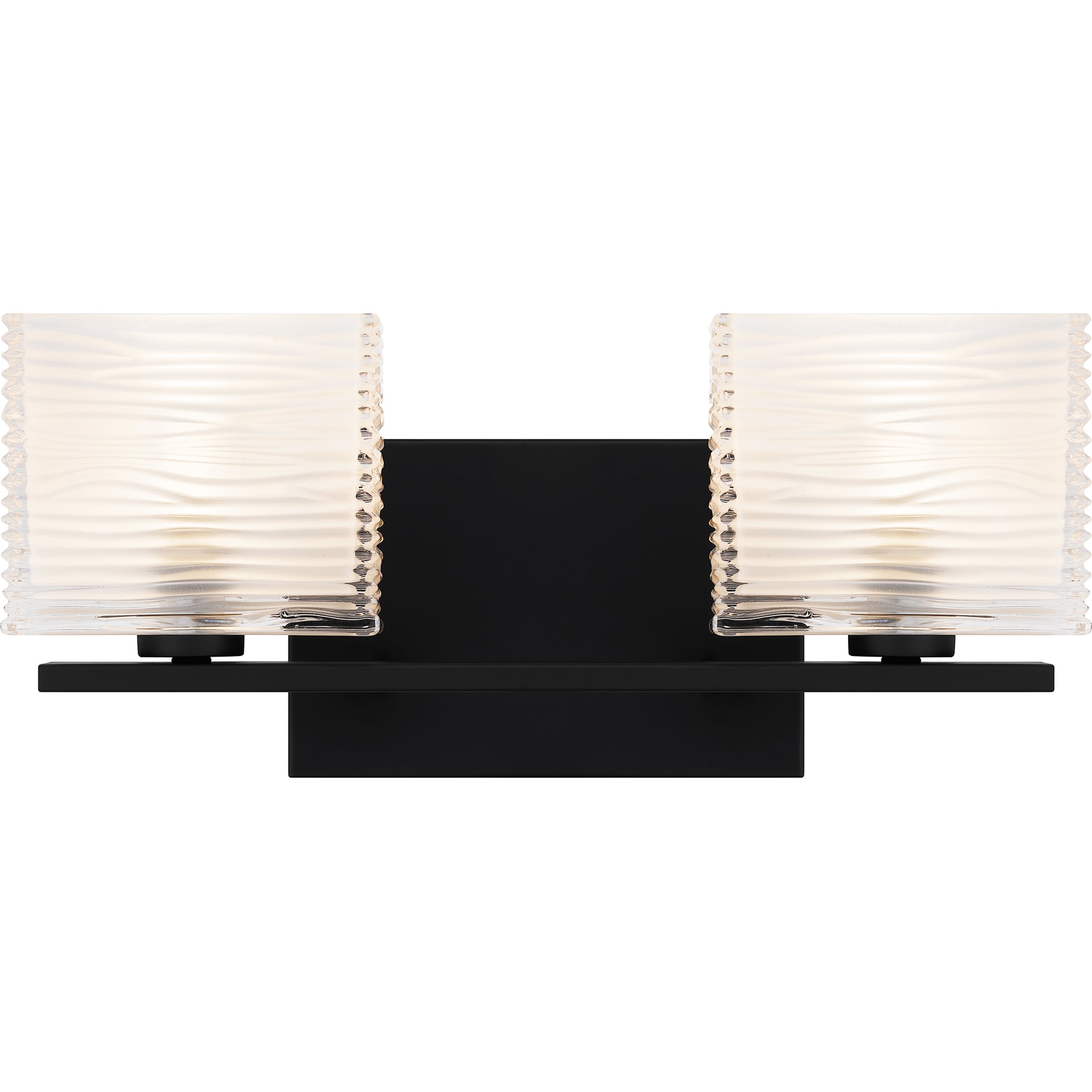 Quoizel WCP8602MBK Westcap 15-in 2 -Light Matte Black Transitional Vanity light