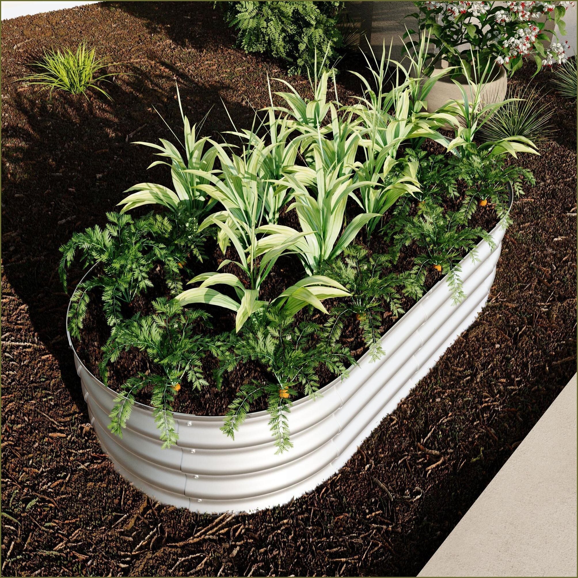 Watnature Planter 4times2times1ft Galvanized Raised Garden Bed Outdoor ...