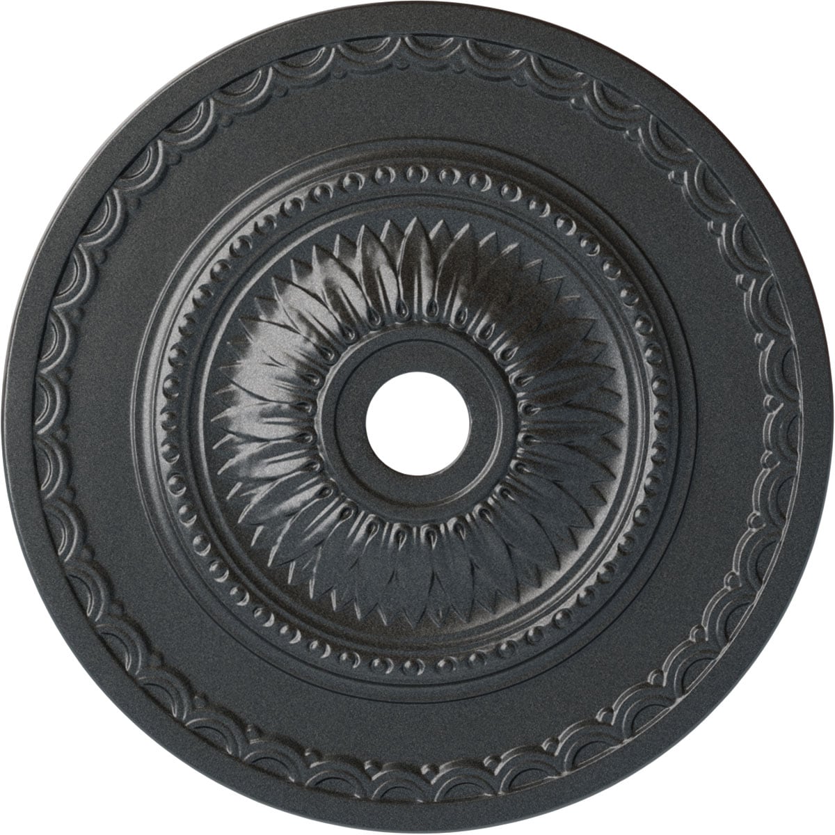 Ekena Millwork CM29SFPES Sunflower 29.5-in W x 29.5-in L Painted Pewter Polyurethane Whole Ceiling Medallion