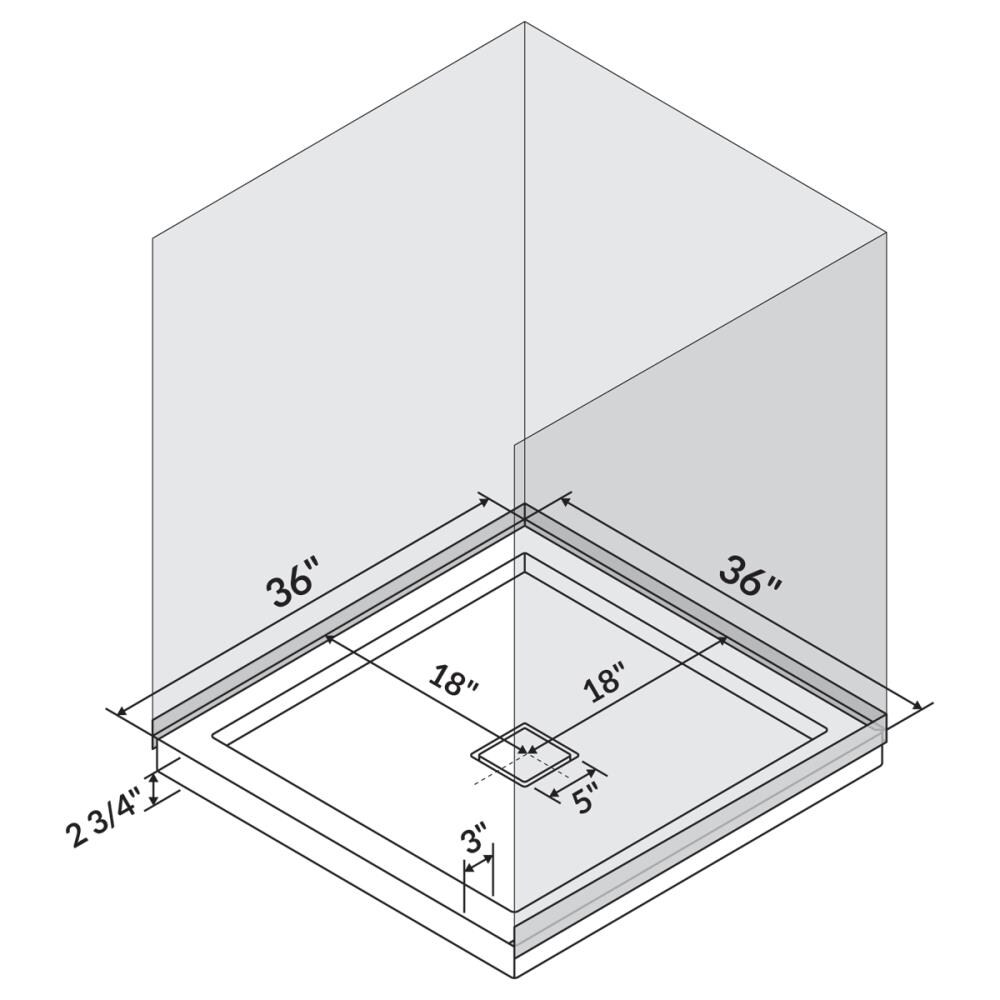 LessCare LSB3636C-W-DTR-CD Shower-Floors - View #3