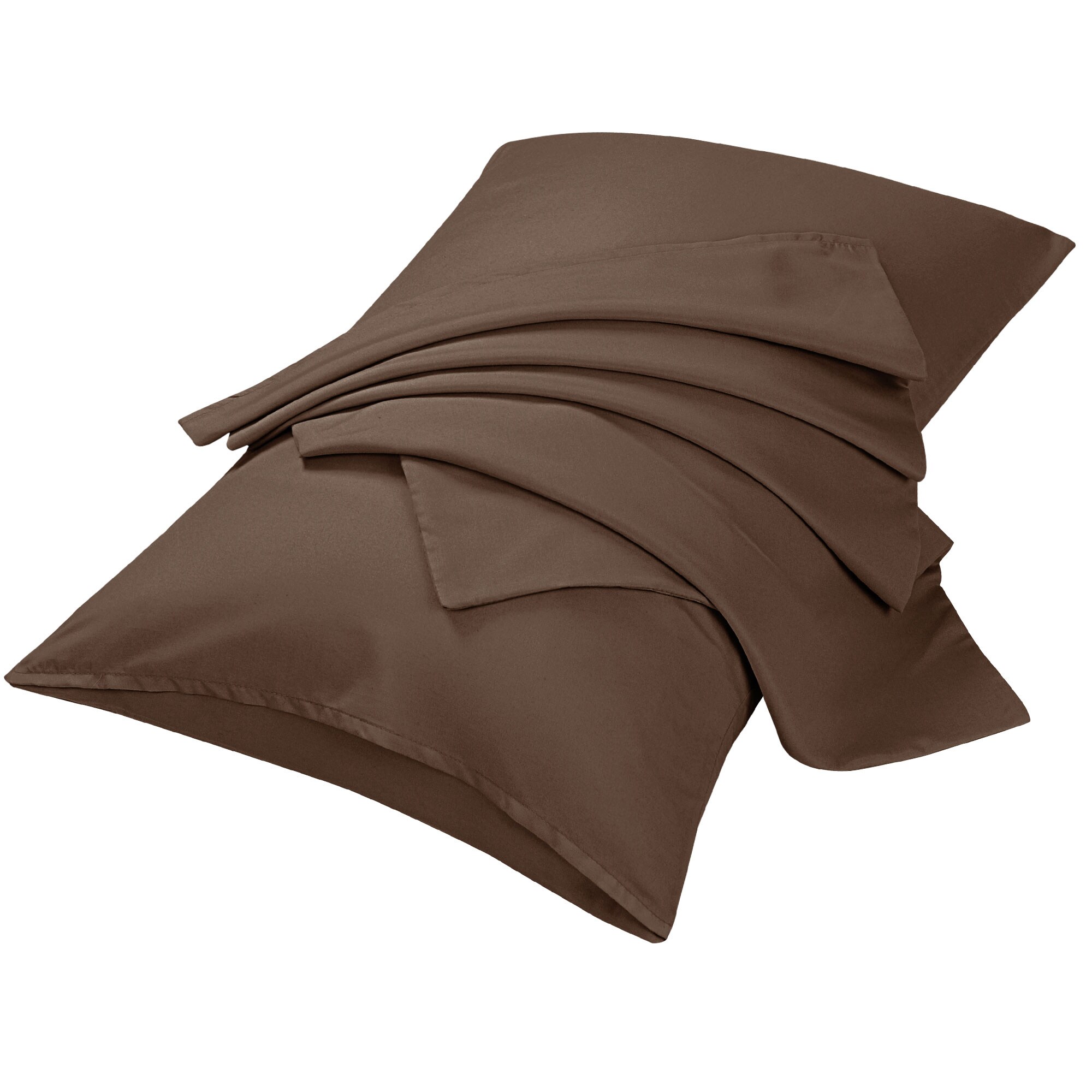 Unique Bargains 2pcs Pillow Cases Double Brushed Microfiber Pillowcases - Envelope Closure Pillowcases Covers Standard(20 Inchx26 Inch) Brown