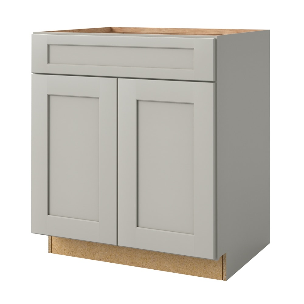 Stonewall 30-in W x 34.5-in H x 24-in D Stone 1-Drawer Base Fully Assembled Cabinet (Flat Panel Shaker Style) in Gray | - allen + roth 20784