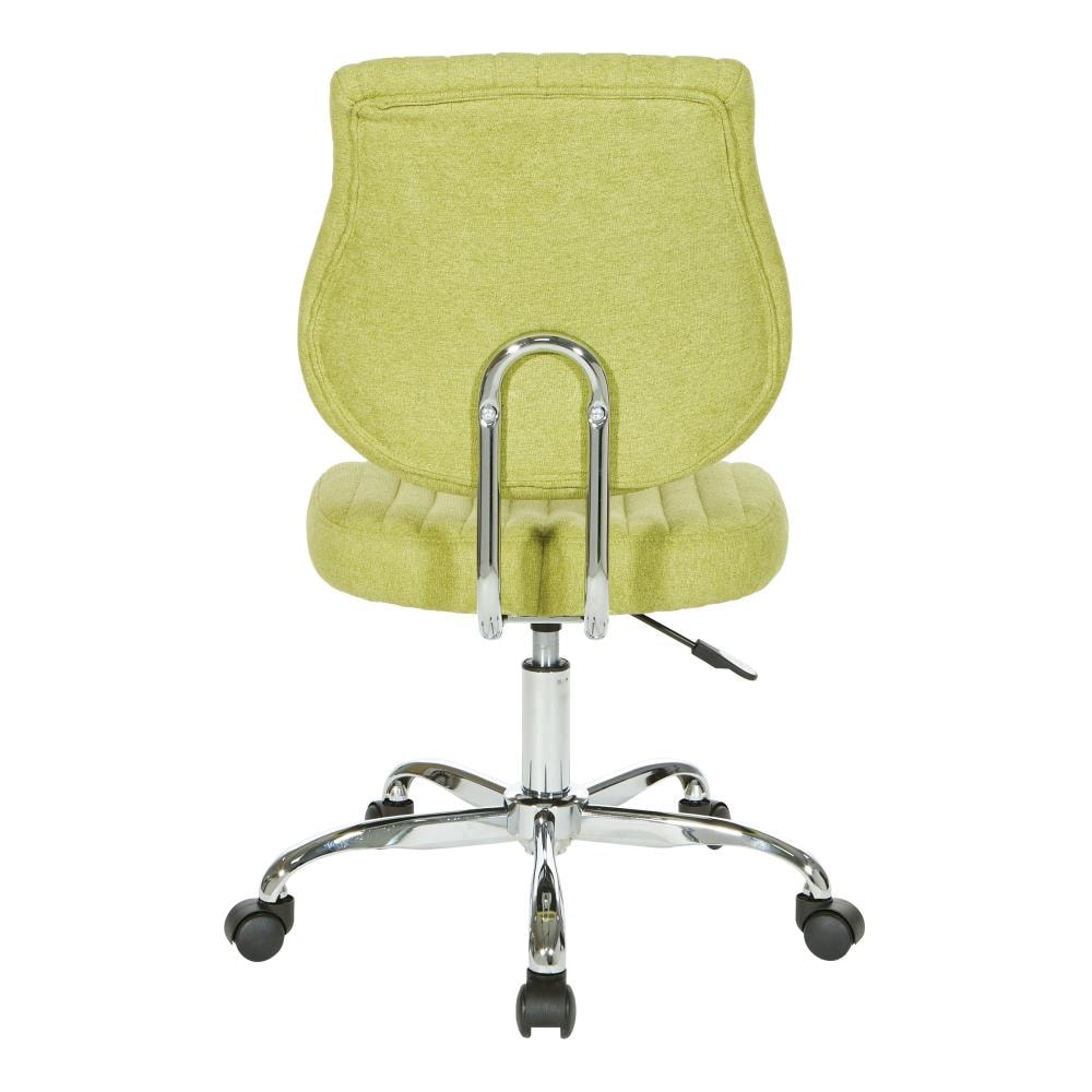 Basil Green Fabric Ergonomic Swivel Office Chair with Chrome Base