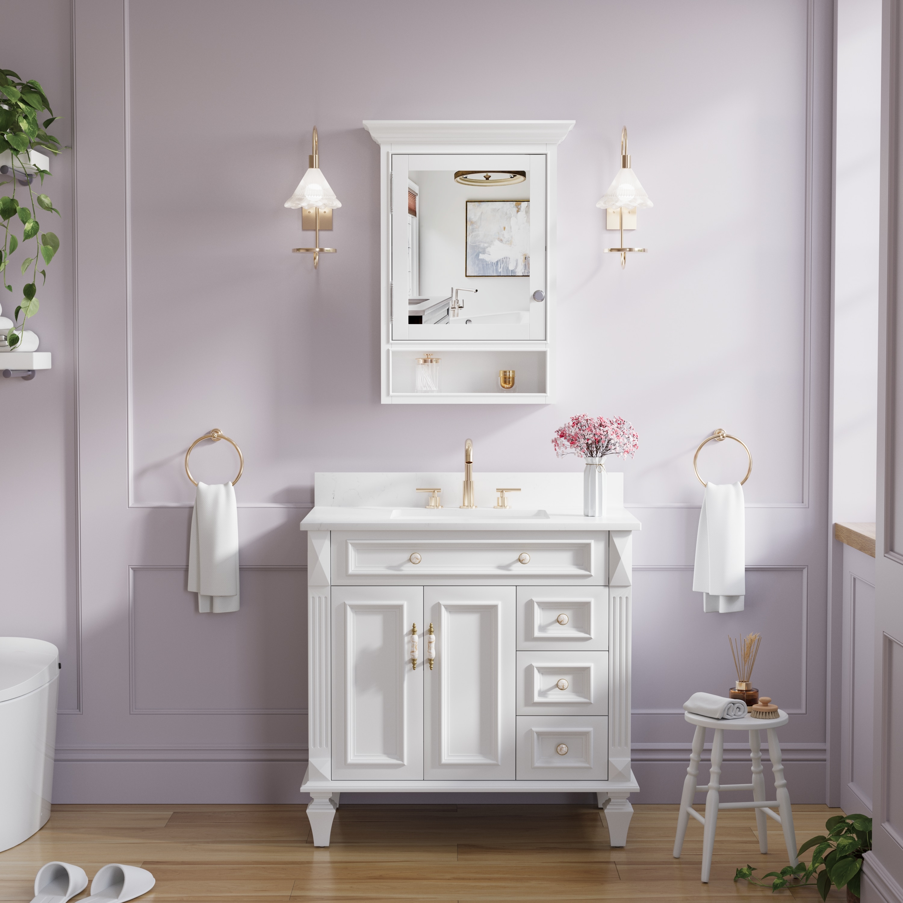 WELLFOR DTG-3224M3YS Bathroom-Medicine-Cabinets - View #2