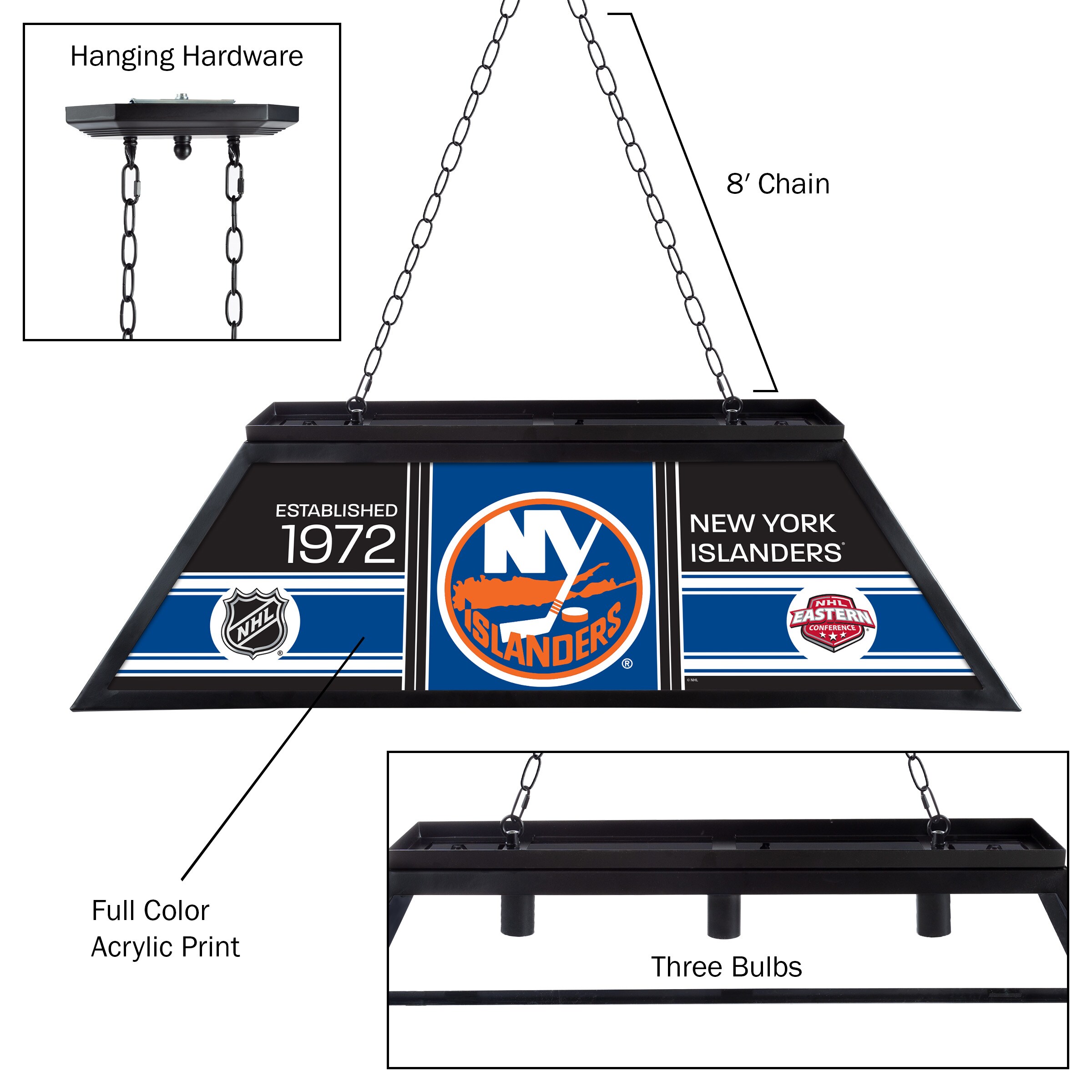 Trademark Gameroom NHL4400-NYI-PCH Pool-Table-Lighting - View #4