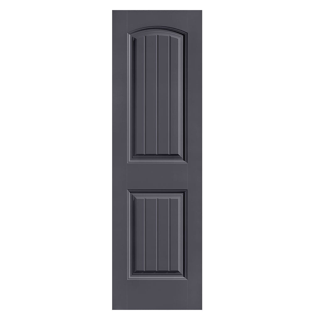 Masonite 1443475 Cheyenne 24-in x 80-in Slate 2-panel round top plank Smooth Hollow core Prefinished Molded composite Slab Door