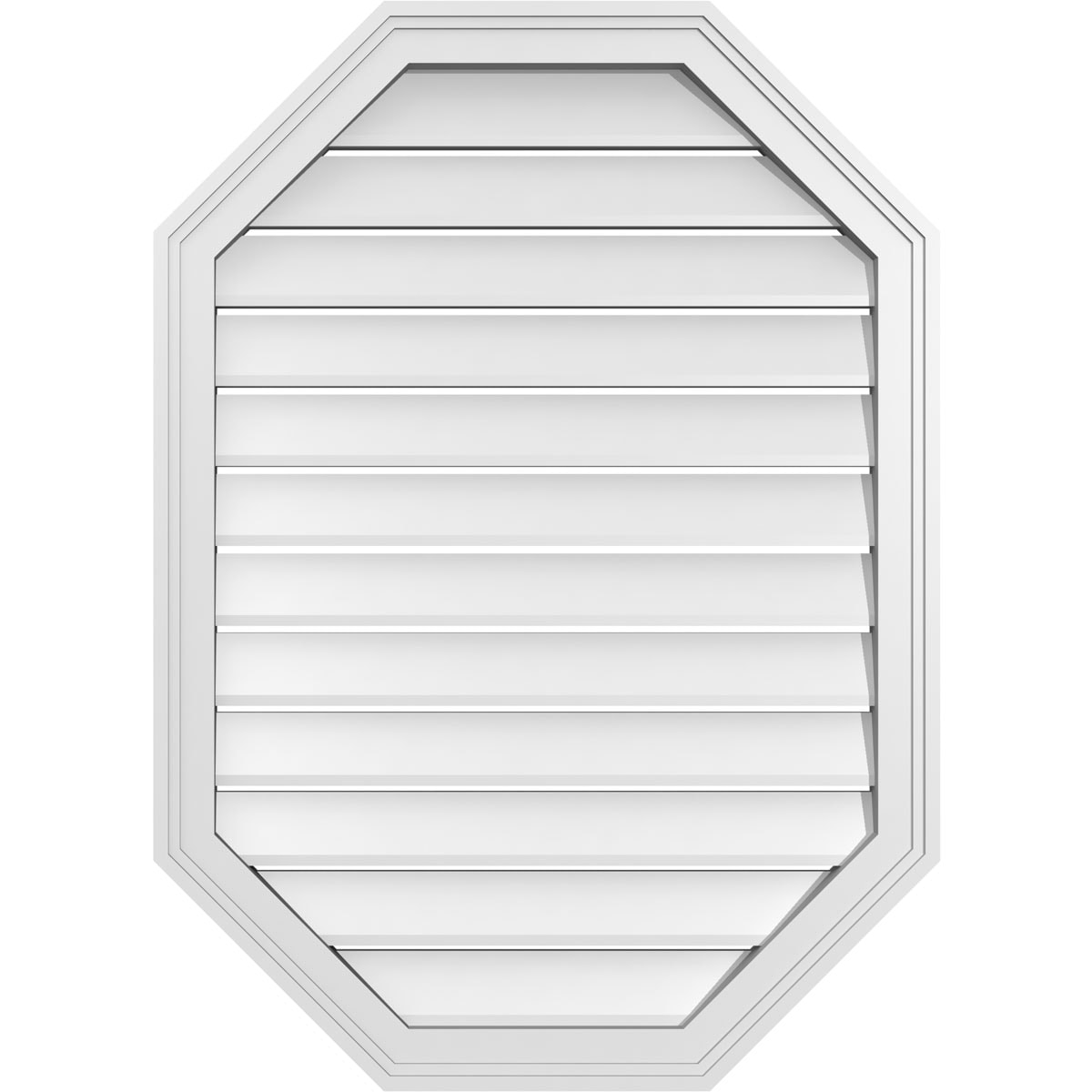 Ekena Millwork GVPOV26X3602SF 26-Inches x 36-Inches Off-white Octagon PVC Gable Louver Vent