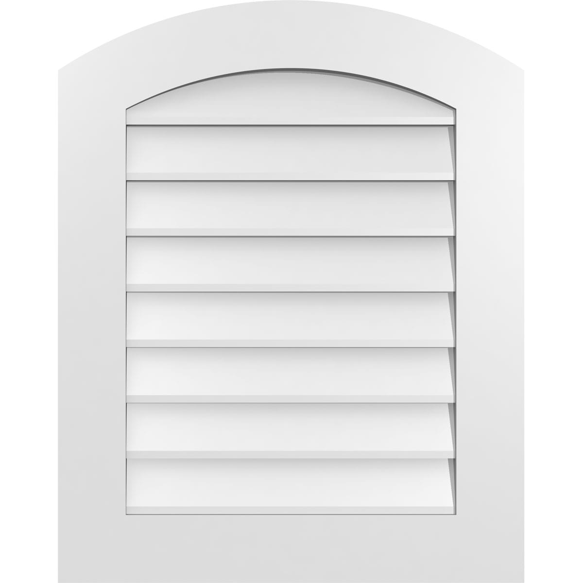 Ekena Millwork GVPAR24X3001SN 24-Inches x 30-Inches Off-white Round top PVC Gable Louver Vent