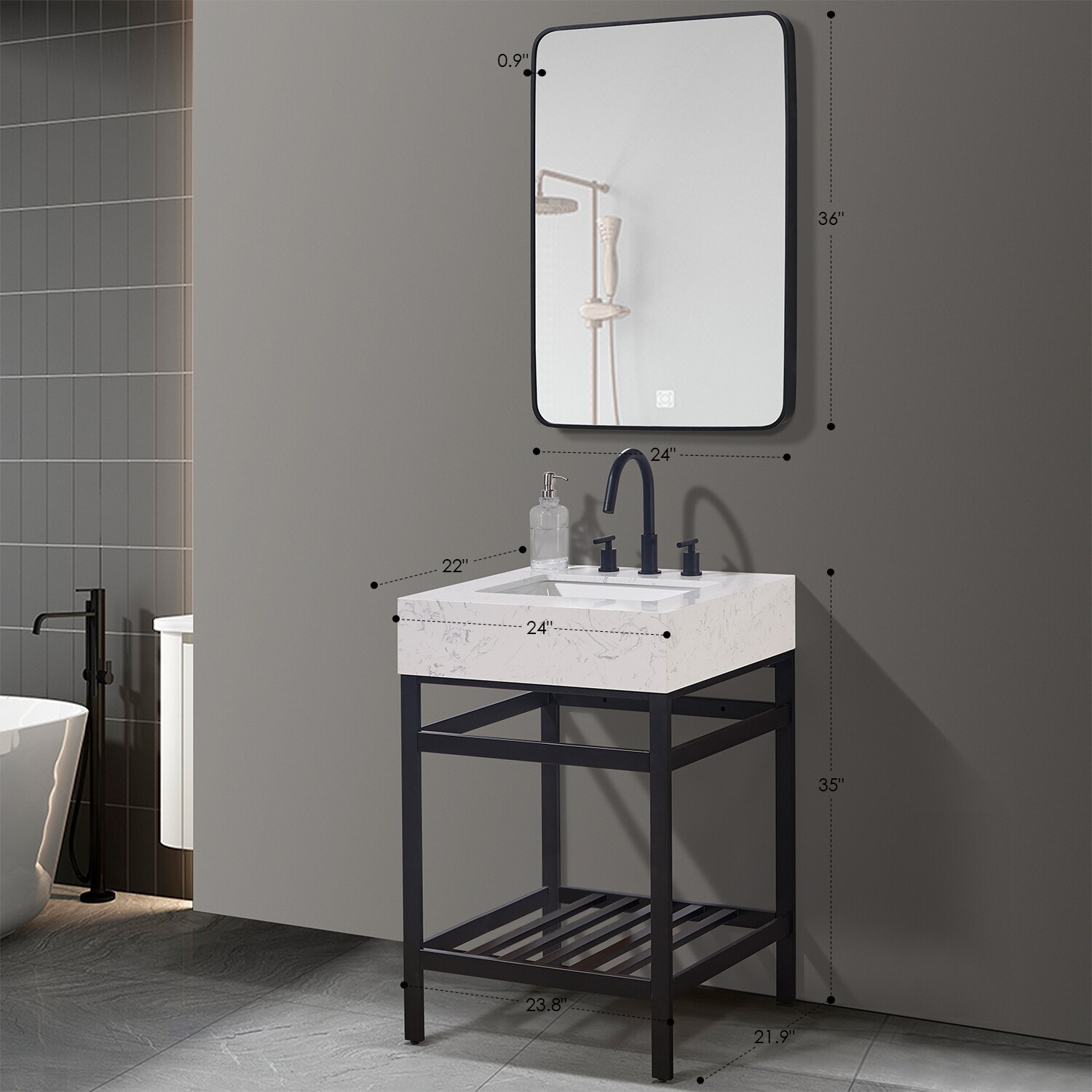 Altair 68024-AWAP-MB-NM Bath-Vanity-Combo - View #5