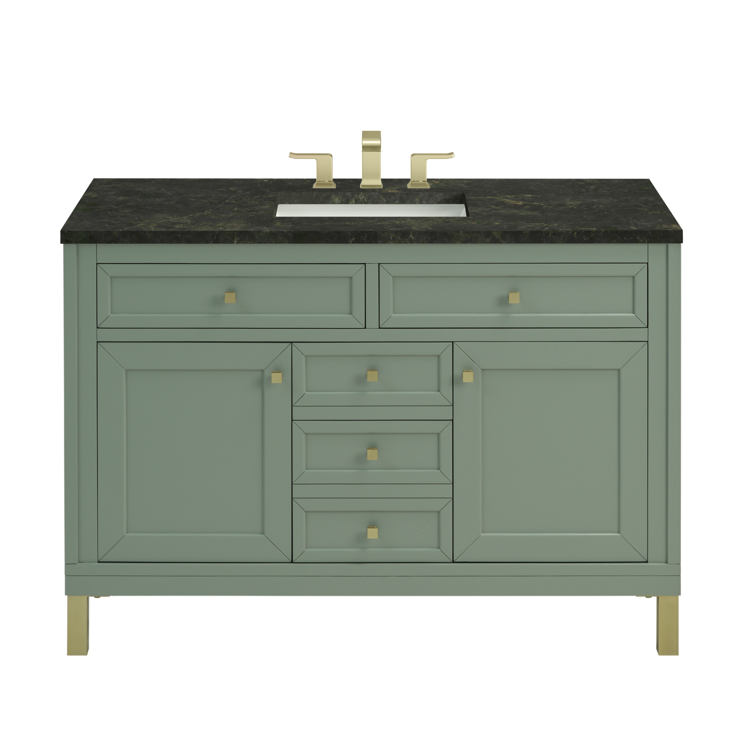 James Martin Vanities Chicago 48-in Smokey Celadon Undermount Single Sink Bathroom Vanity