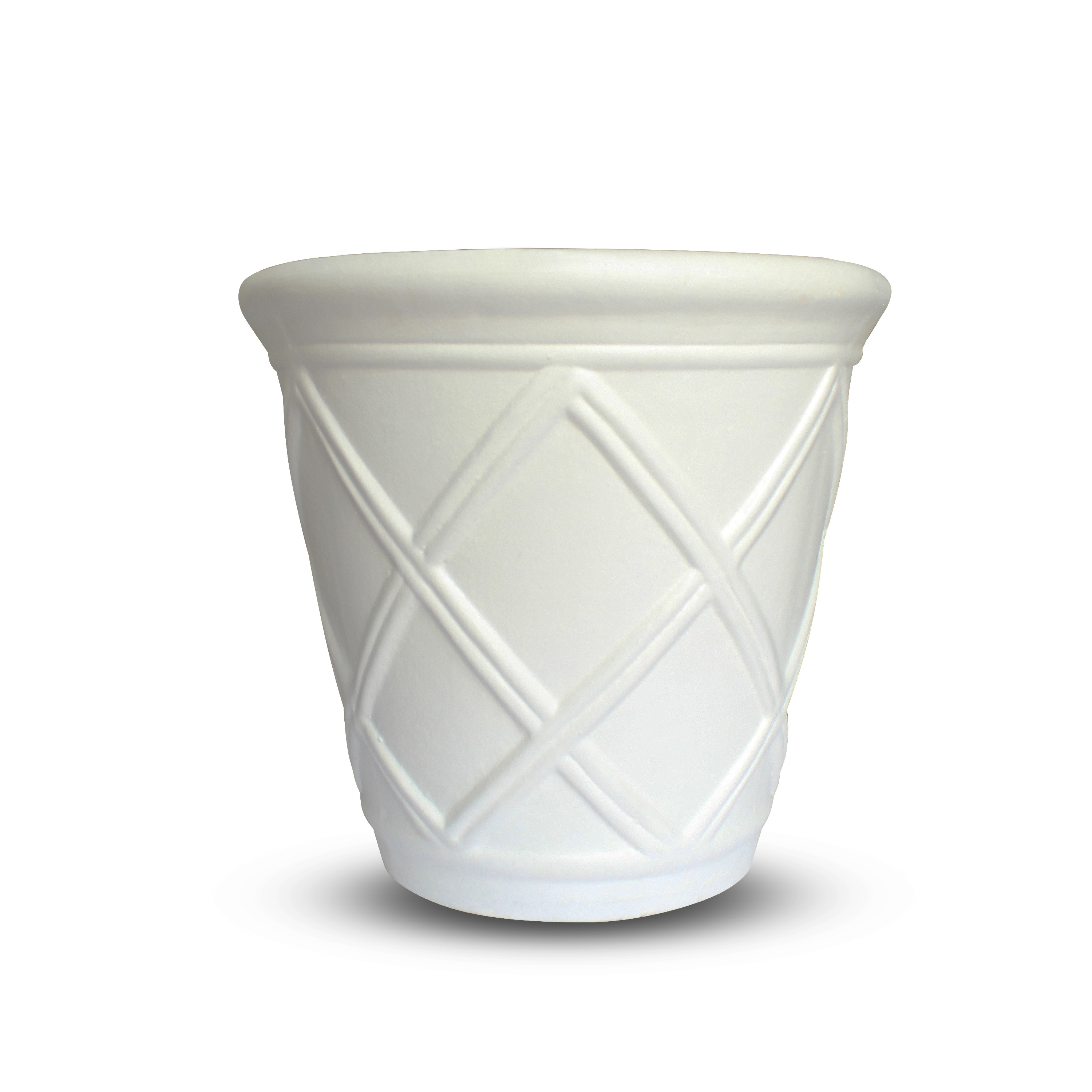 Evergreen 2CG868 14.0-in W x 12-in H x 14-in D White Ceramic Indoor/Outdoor Planter