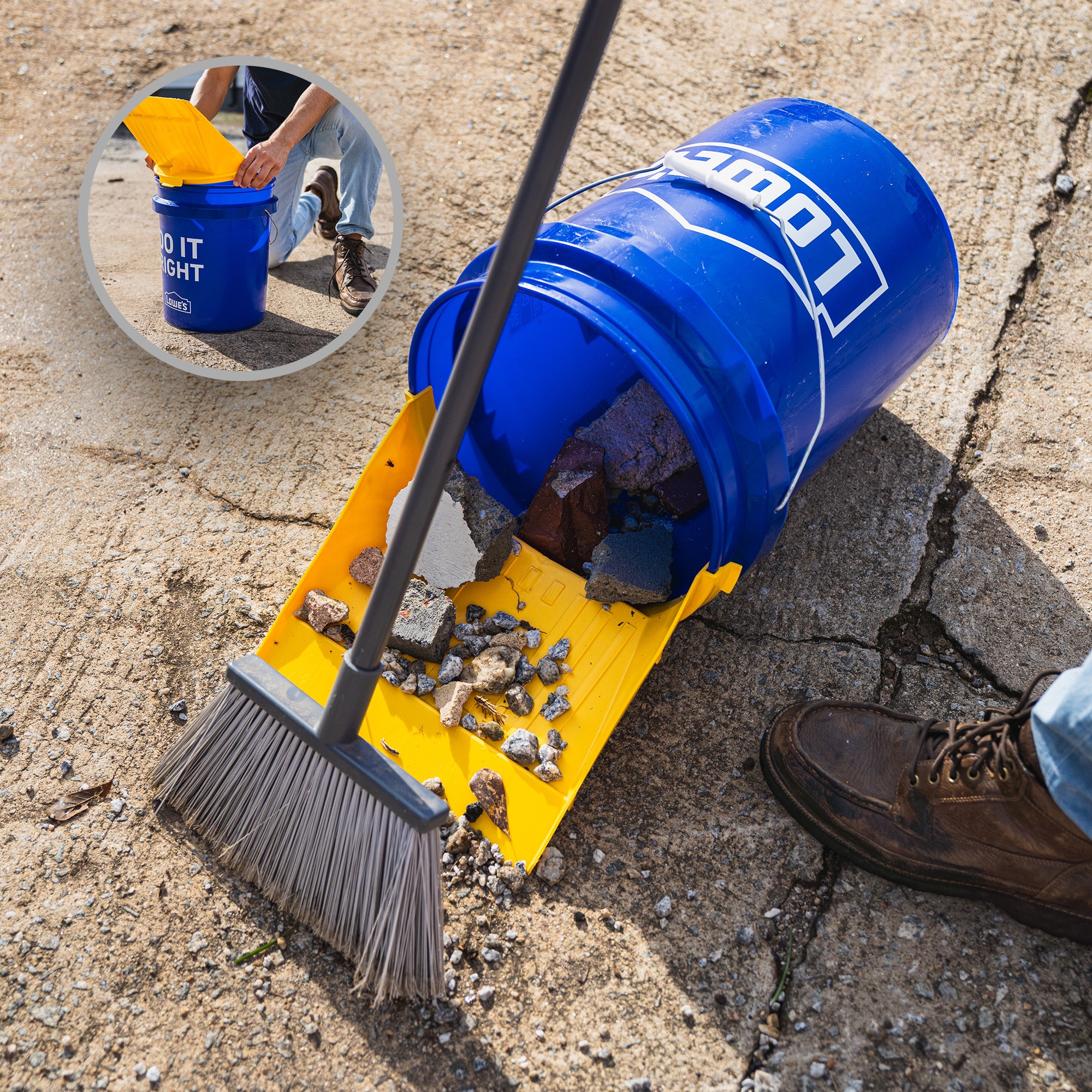 Project Source QL-01 5-gallon Yellow Plastic Bucket scoop