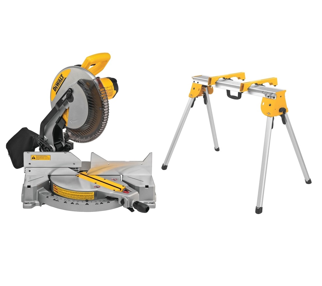 DEWALT 12-in 15-Amp Single Bevel Compound Corded Miter Saw and DEWALT Aluminum Miter Saw Stand