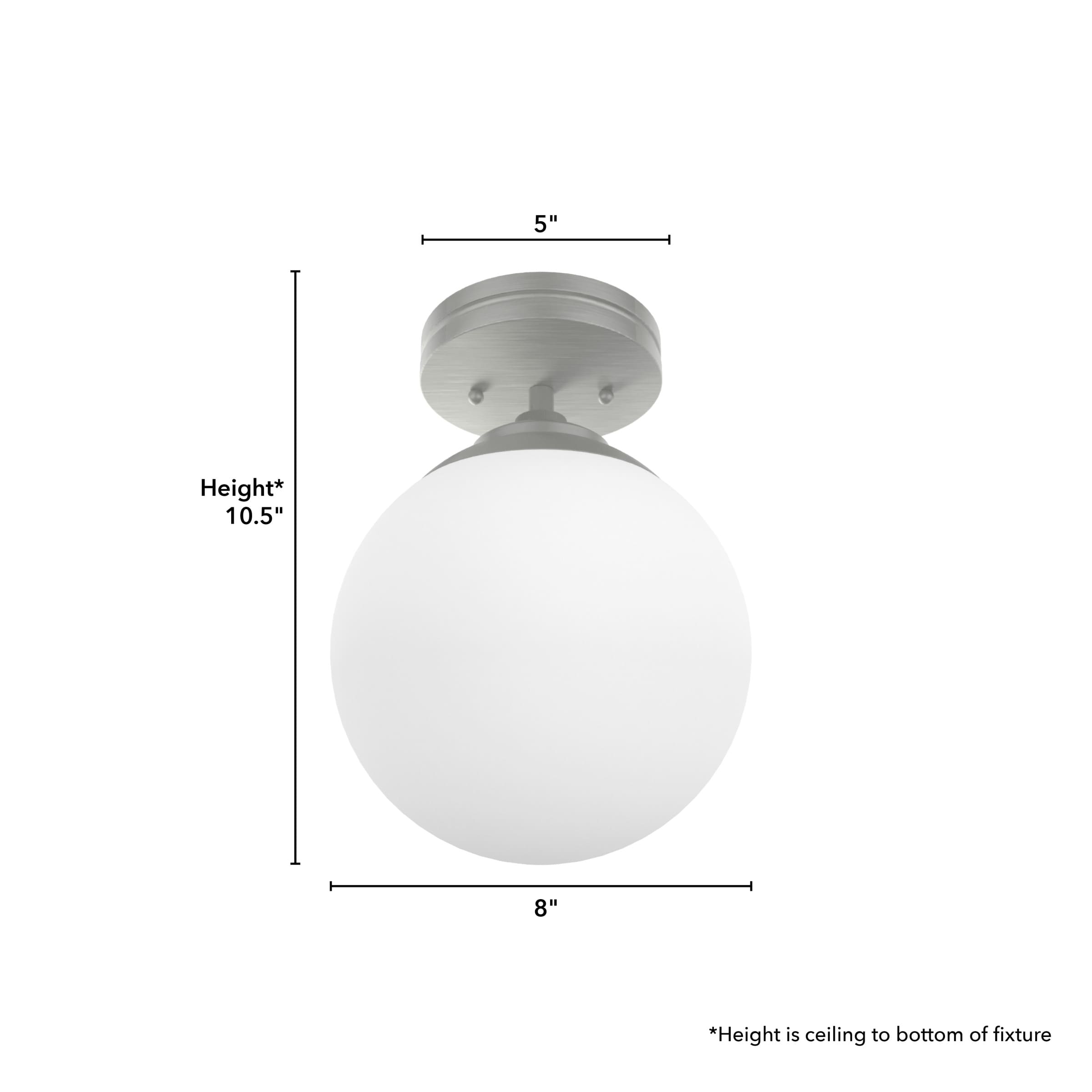 Hepburn Modern Brushed Nickel Globe LED Flush Mount Light