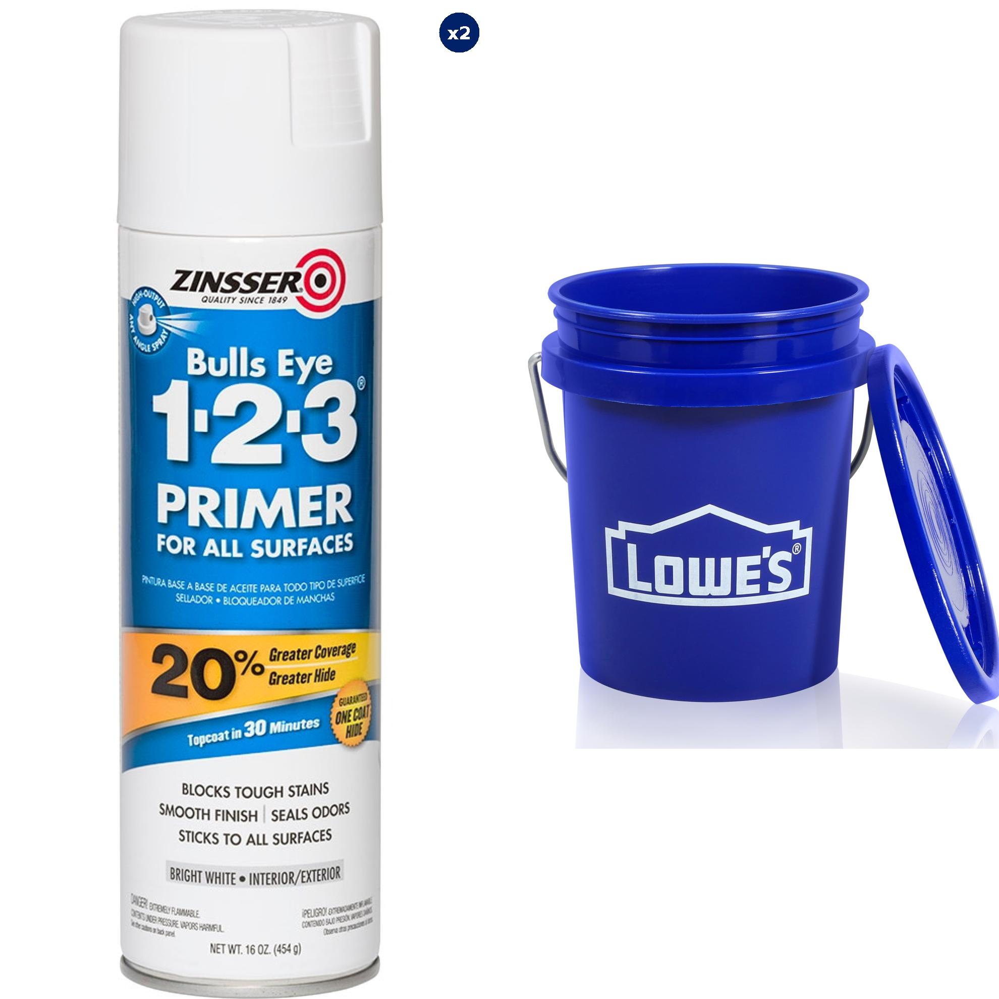 Zinsser Bulls Eye 123 Interior/Exterior Multi-purpose Oil-based Wall and Ceiling Spray Primer Bundle