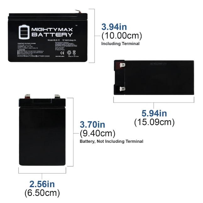 Mighty Max Battery 12V 9Ah for Leoch DJW12-9 T2, DJW 12-9 T2 Rechargeable  Sealed Lead Acid 1290 Backup Power Batteries in the Device Replacement  Batteries department at