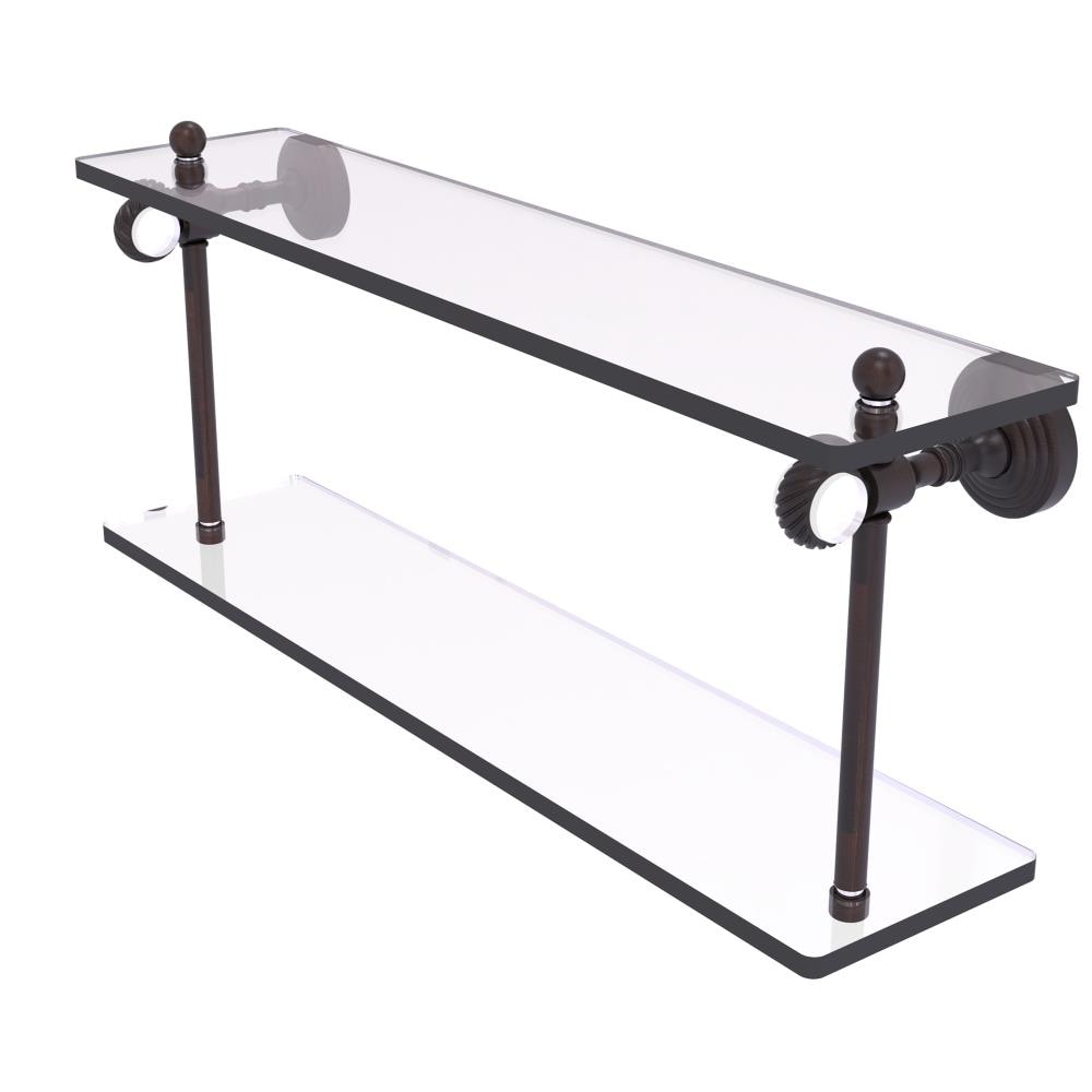 Allied Brass PG-2T-22-VB Pacific Grove Venetian Bronze 2 -Tier Wall mount Bathroom Shelf ( 22-in x 9.3-in x 5-in )