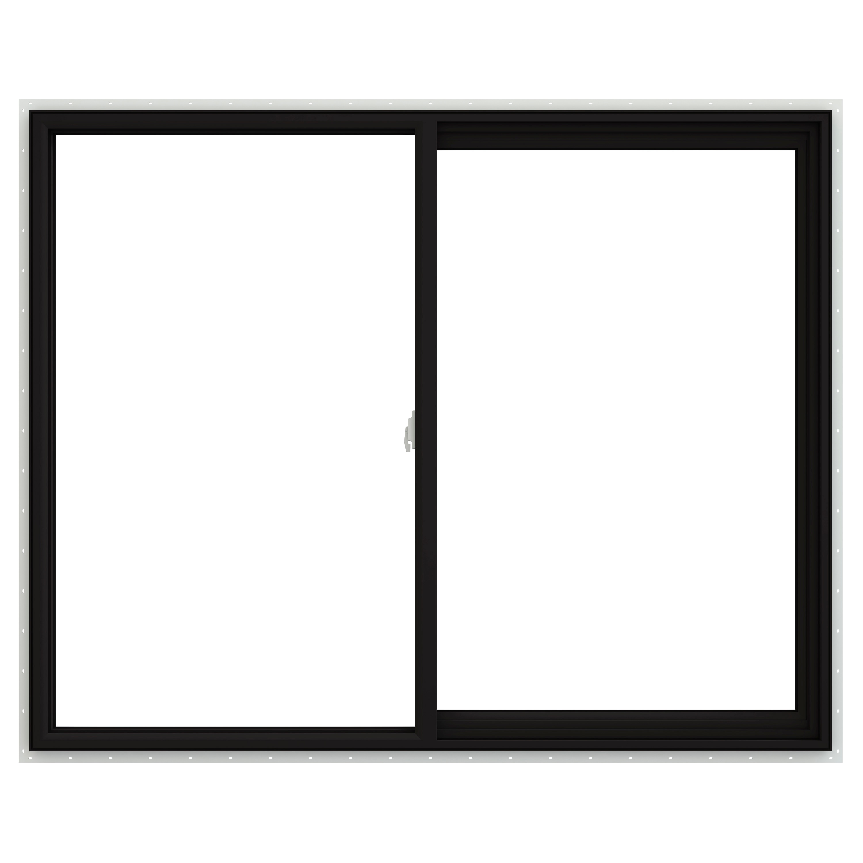 JELD-WEN LOWOLJW232900523 V-2500 59-1/2-in x 47-1/2-in Black Exterior White Interior Right-Handed Vinyl Sliding Window Annealed Glass (Full Screen Included)