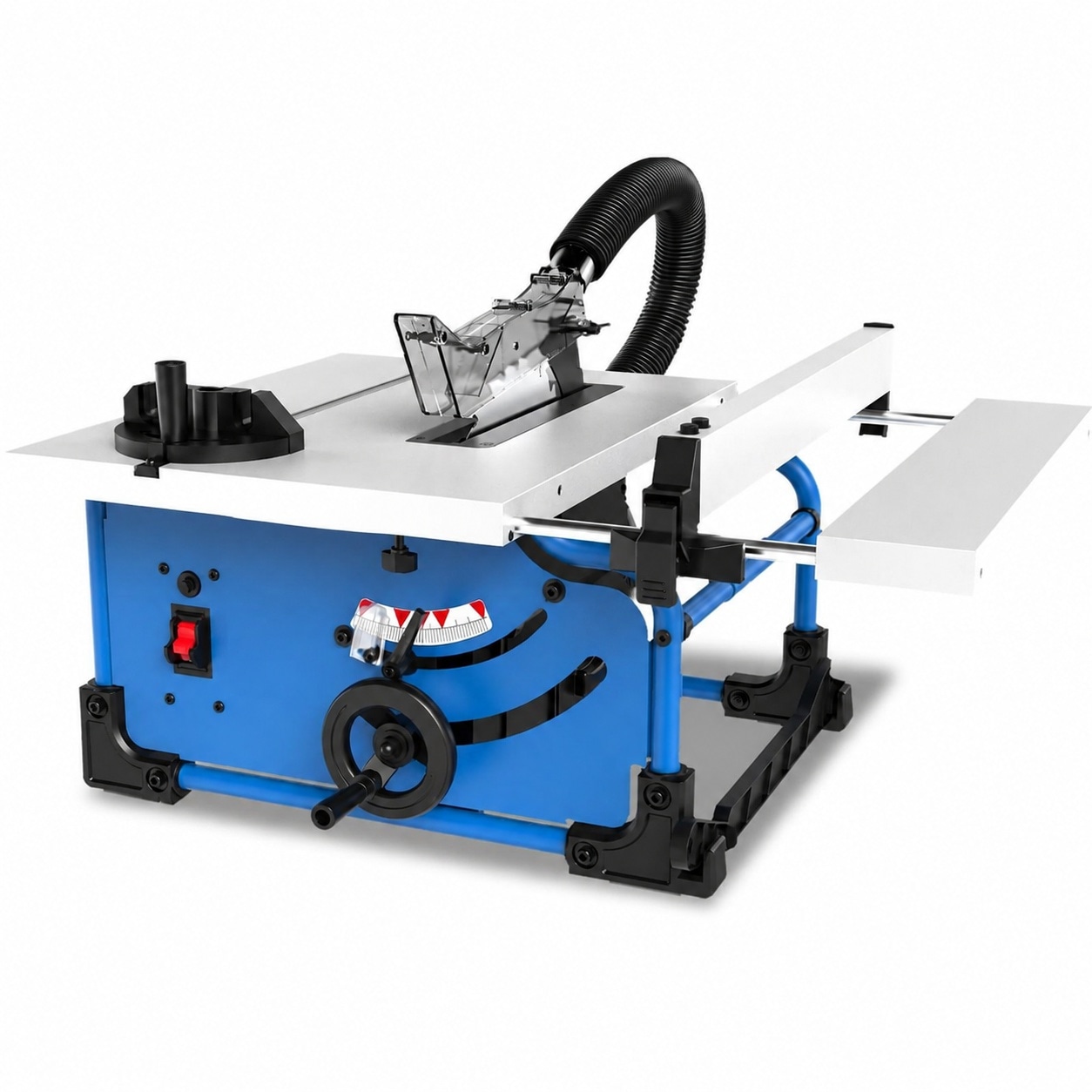 AOIZGMY  8-1/4 Inch Table Saw with 15 Amp 5500 RPM Motor Heavy Duty 80 Tooth Blade and Cast Iron Table for Precise Woodworking