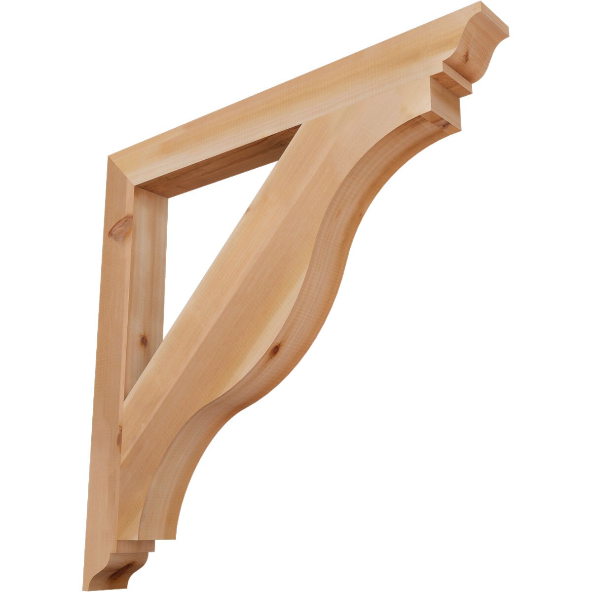 Ekena Millwork BKT04X38X38FST01SWR Funston traditional smooth 3-1/2-in x 38-in x 38-in Western red cedar Brown Wood Standard bracket