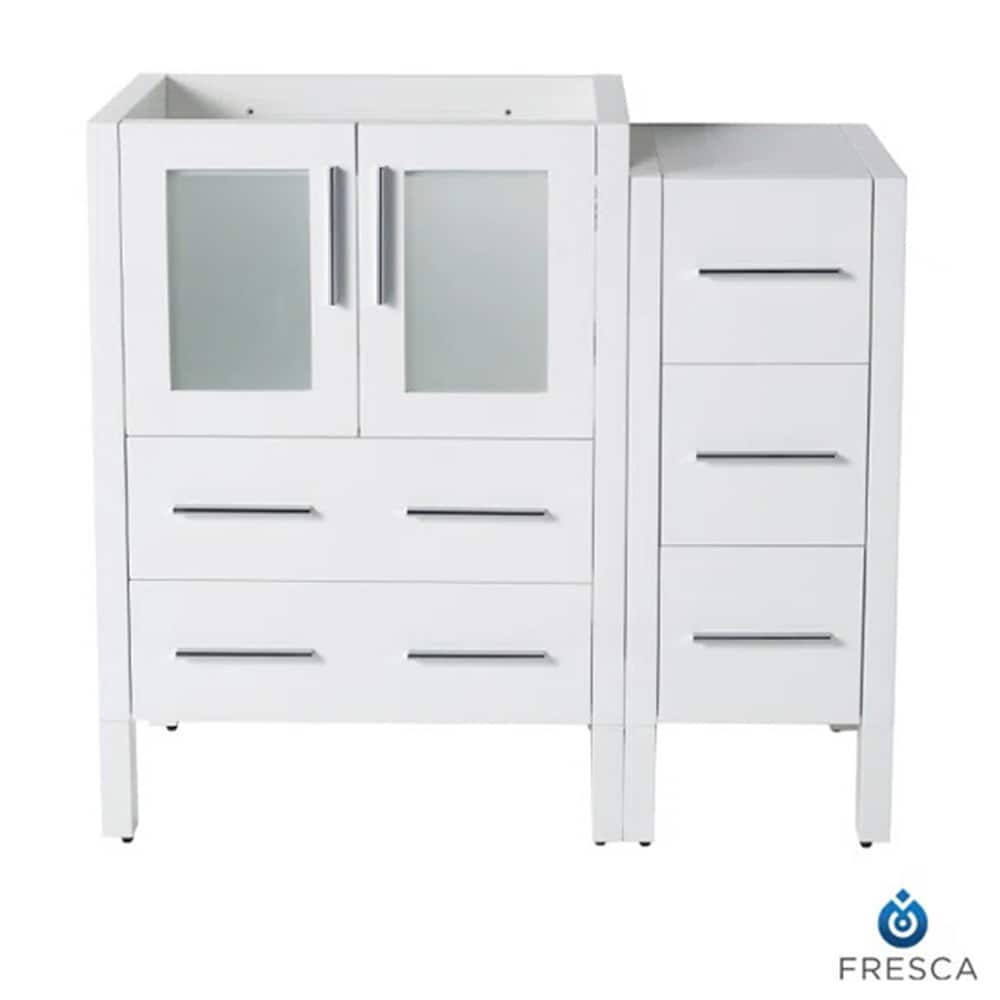 Fresca FCB62-2412WH Torino 36-in White - 2 PCS Bathroom Vanity Base Cabinet without Top