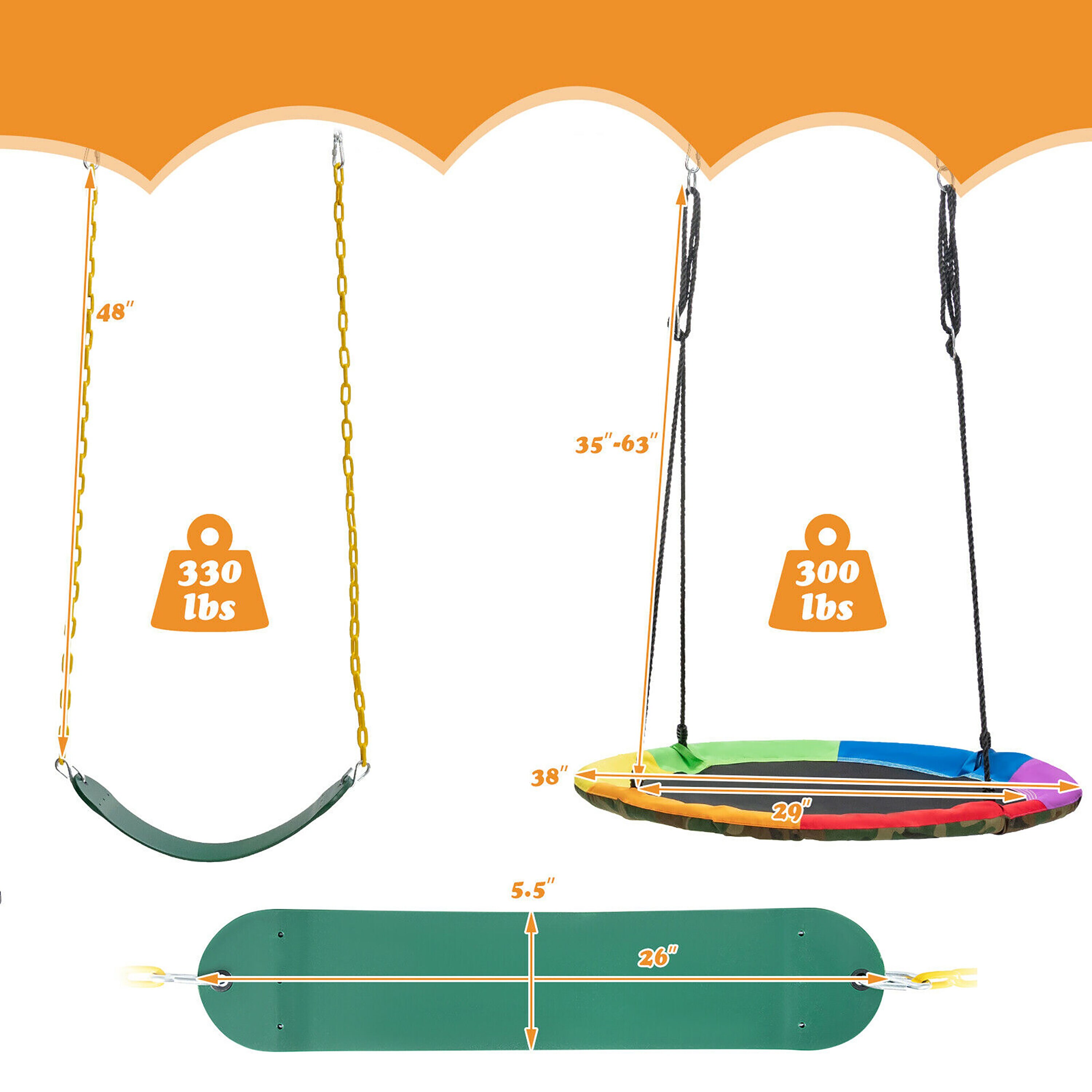 Costway NP10525-A Playset-Swings - View #2