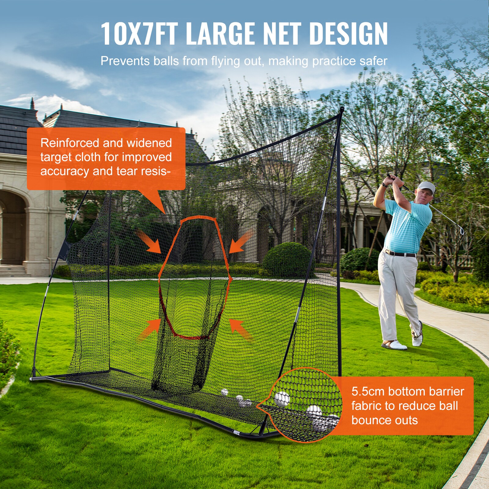 VEVOR Golf Practice Hitting Net Huge 10.8x7ft Golf Net Personal