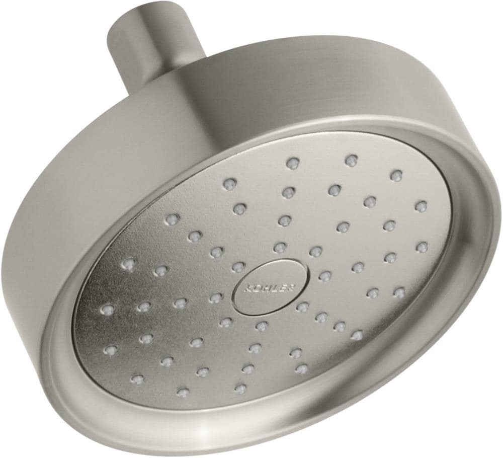 Forte 1-Spray Pattern 5.5 in. Single Wall Mount Fixed Shower Head in  Vibrant Brushed Nickel